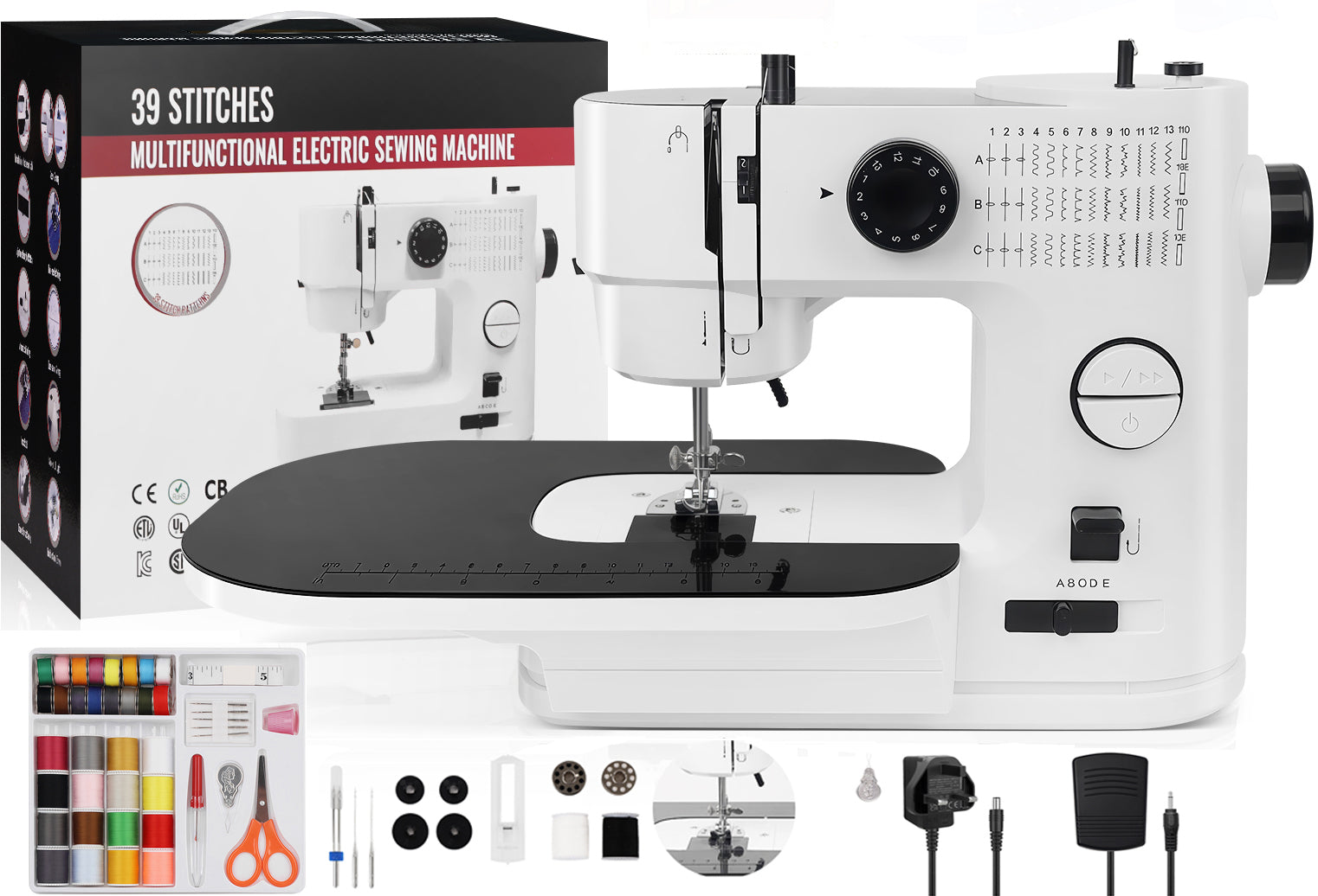 HOME SEWING MACHINE MECHANICAL 40 TYPES OF STITCHES SM-638 + FREEBIES EAN (GTIN) 6978019573164