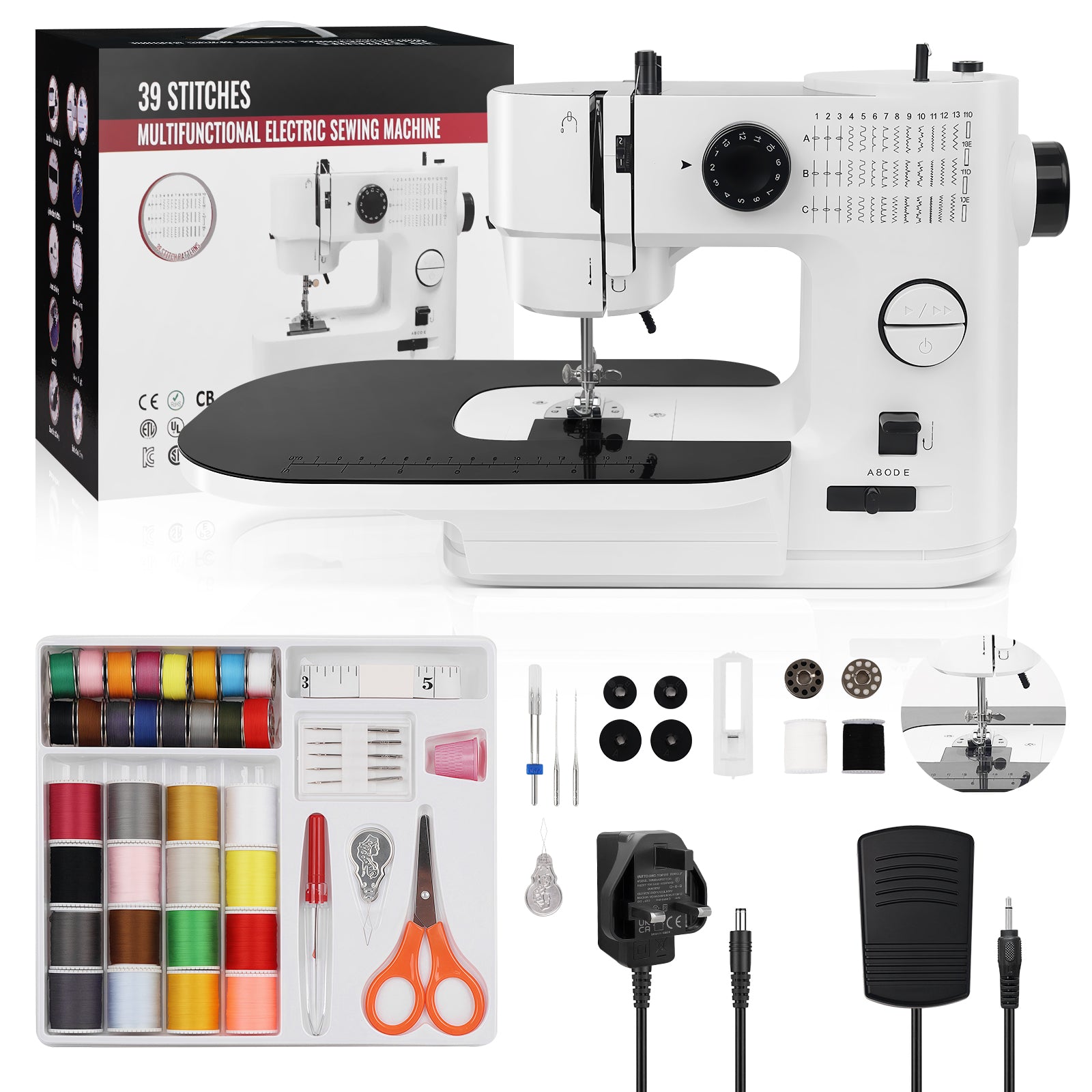 HOME SEWING MACHINE MECHANICAL 40 TYPES OF STITCHES SM-638 + FREEBIES