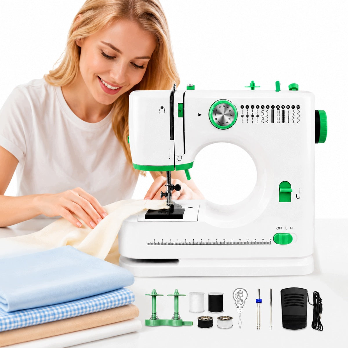 HOME SEWING MACHINE STITCHES DOUBLE NEEDLE OVERLOCK