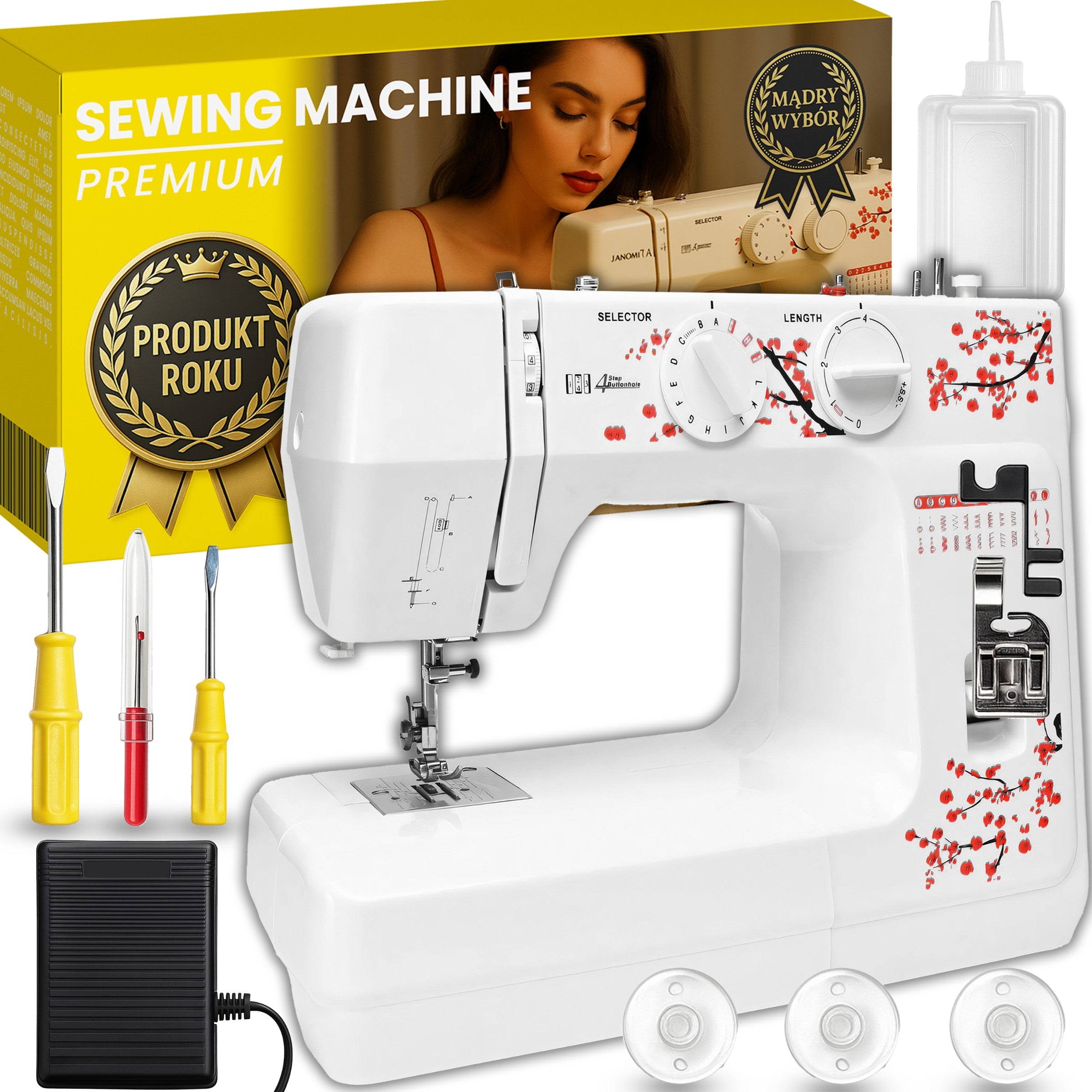 HOME SEWING MACHINE STRONG ADJUSTABLE 48X STITCH PATTERNS + ACCESSORIES