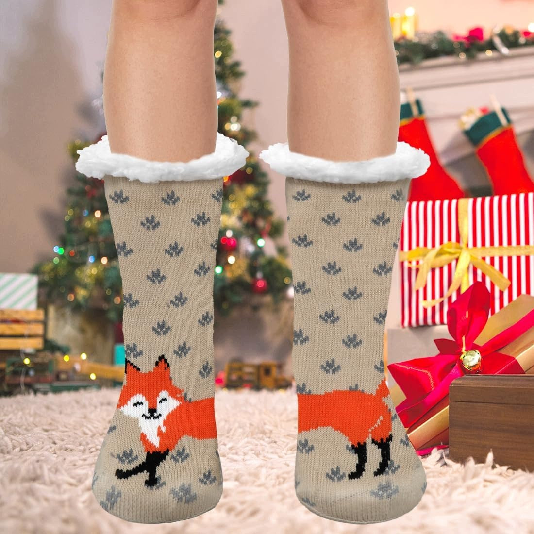 HOME SOCKS FLUFFY THICK WARM FOR WOMEN NON-SLIP Brand no brand