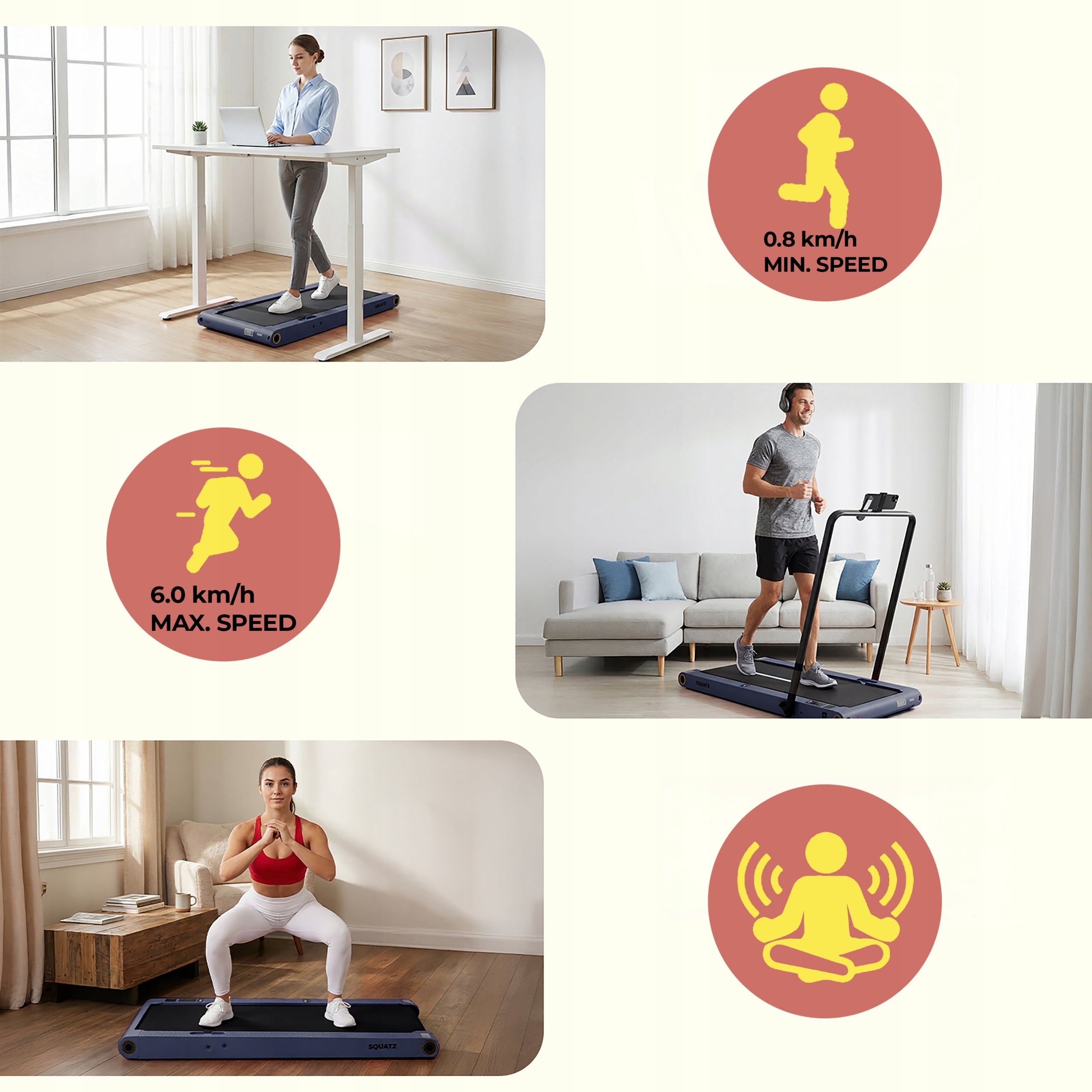 HOME TREADMILL ELECTRIC FOLDING VIBRATION FUNCTION WALKING PAD NAVY BLUE Packaging status original