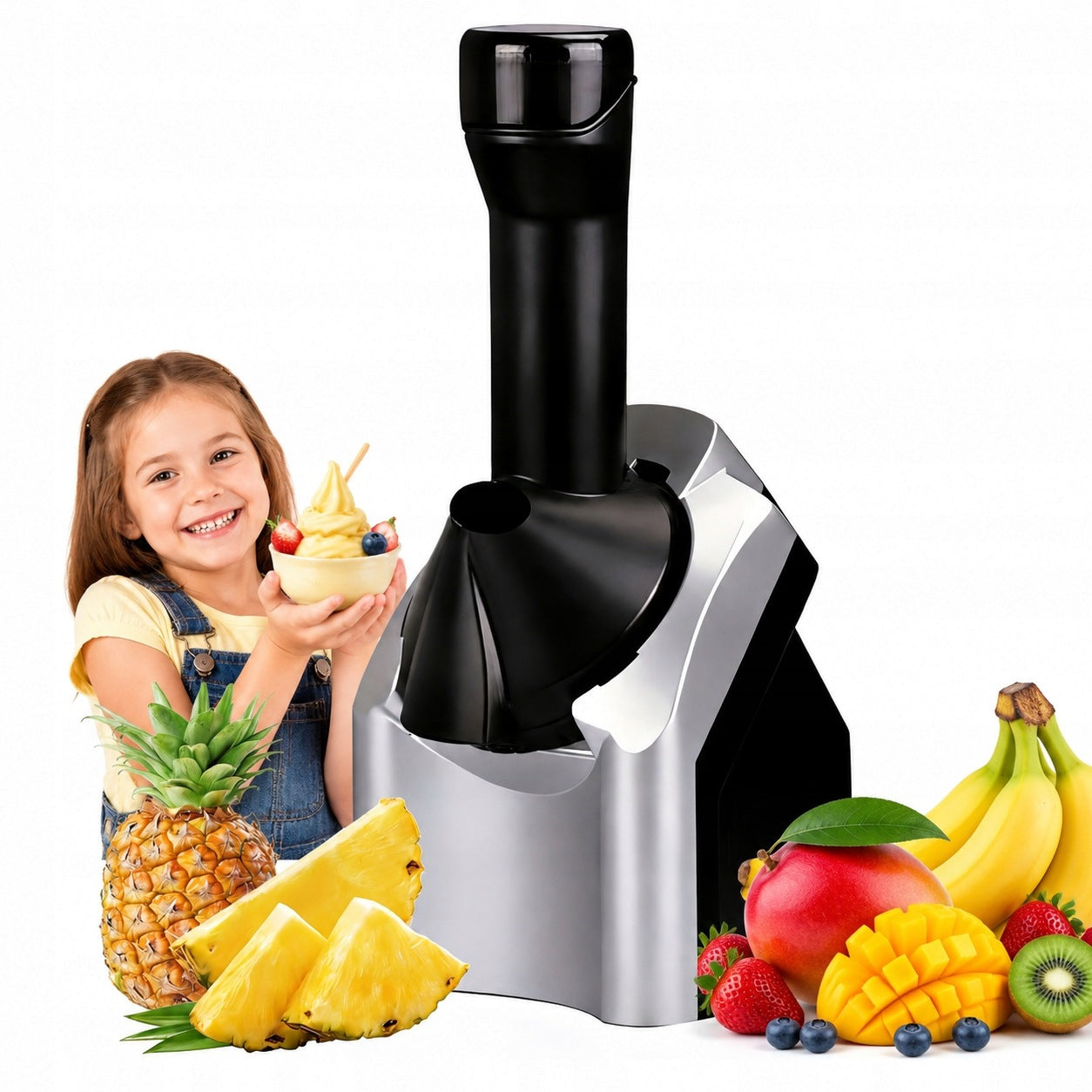 HOMEMADE FRUIT ICE CREAM MACHINE FOR HEALTHY DESSERTS WITHOUT MILK