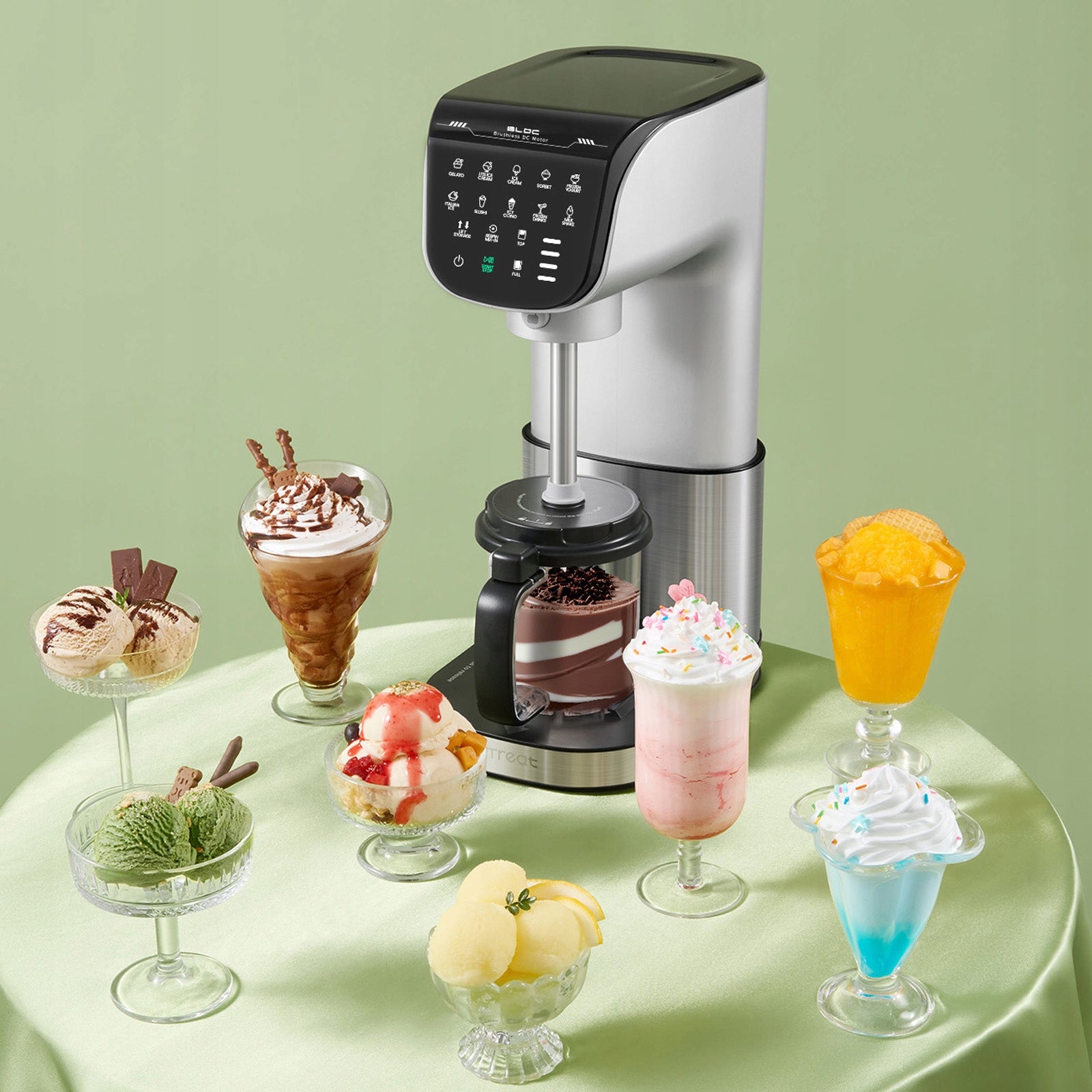 HOMEMADE ICE CREAM MACHINE WITH ADDITIONAL MIXING FUNCTION MULTIFUNCTIONAL Packaging status original
