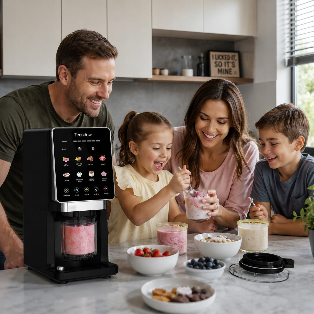 HOMEMADE SORBETS ICE CREAM MACHINE 10in1 GELATO SMOOTHIE SLUSHIE 3x500ML Packaging status original