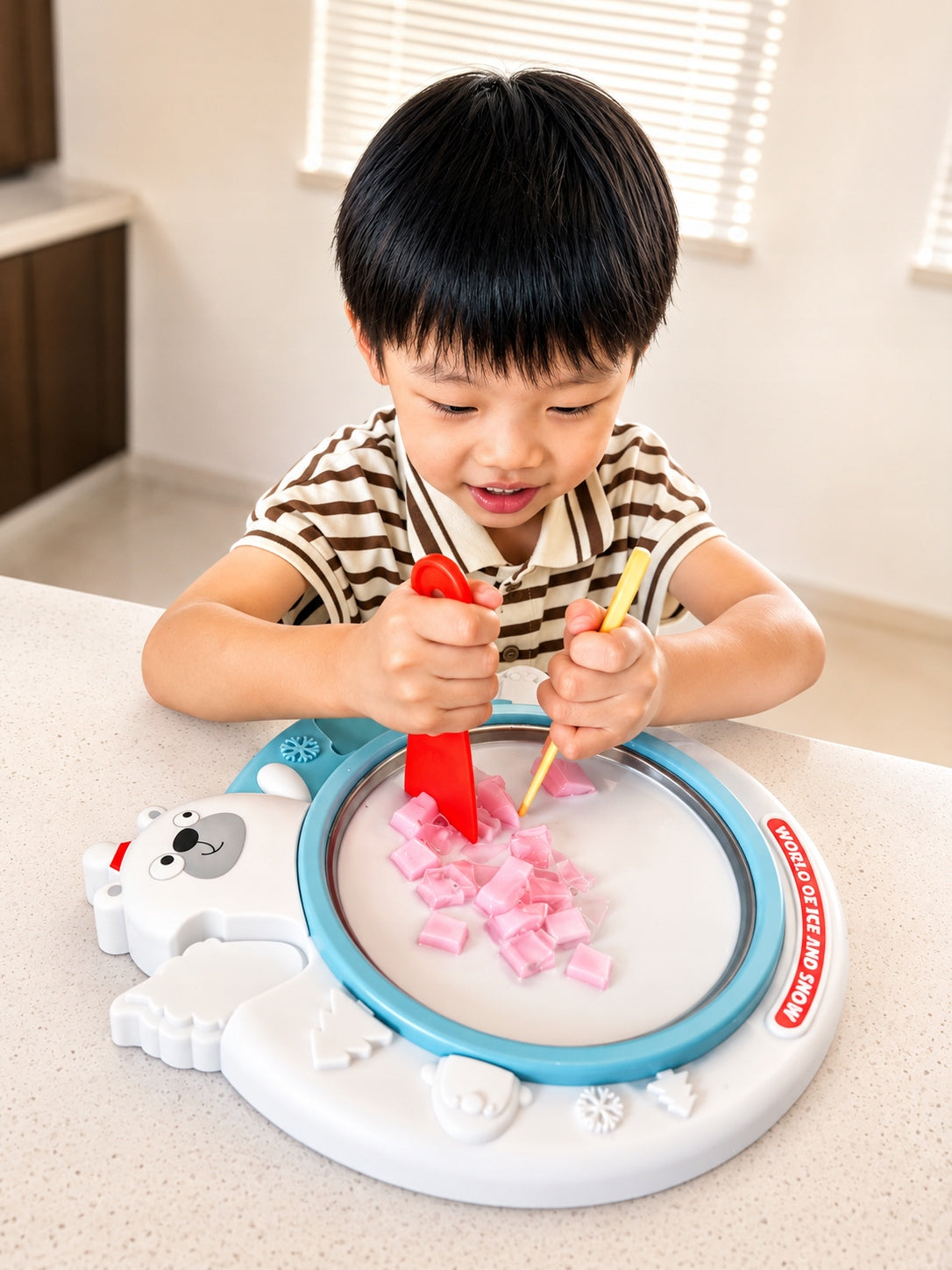 HOMEMADE THAI ICE CREAM MAKING MACHINE BABY SET TRAY DESSERT Packaging status original