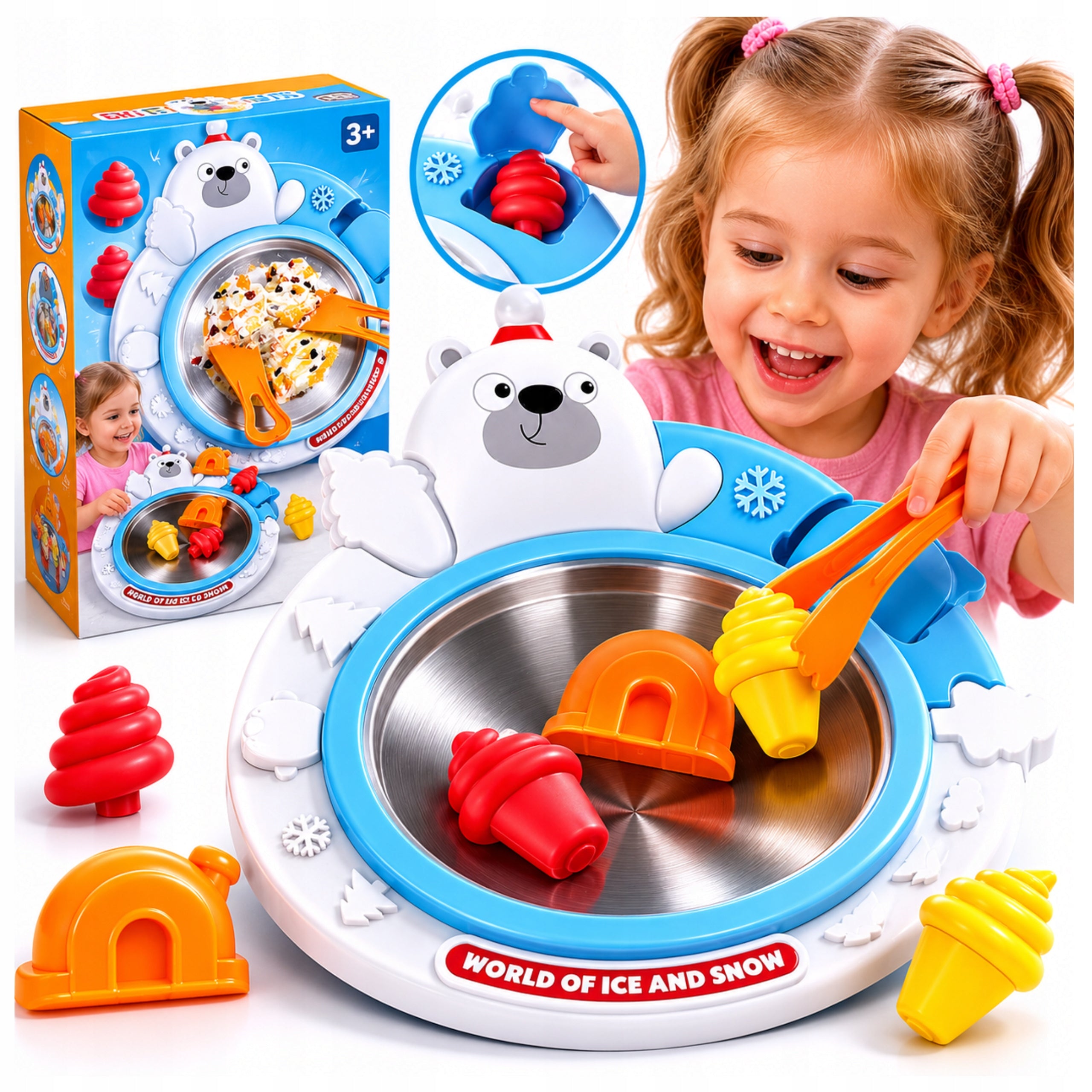 HOMEMADE THAI ICE CREAM MAKING MACHINE BABY SET TRAY DESSERT