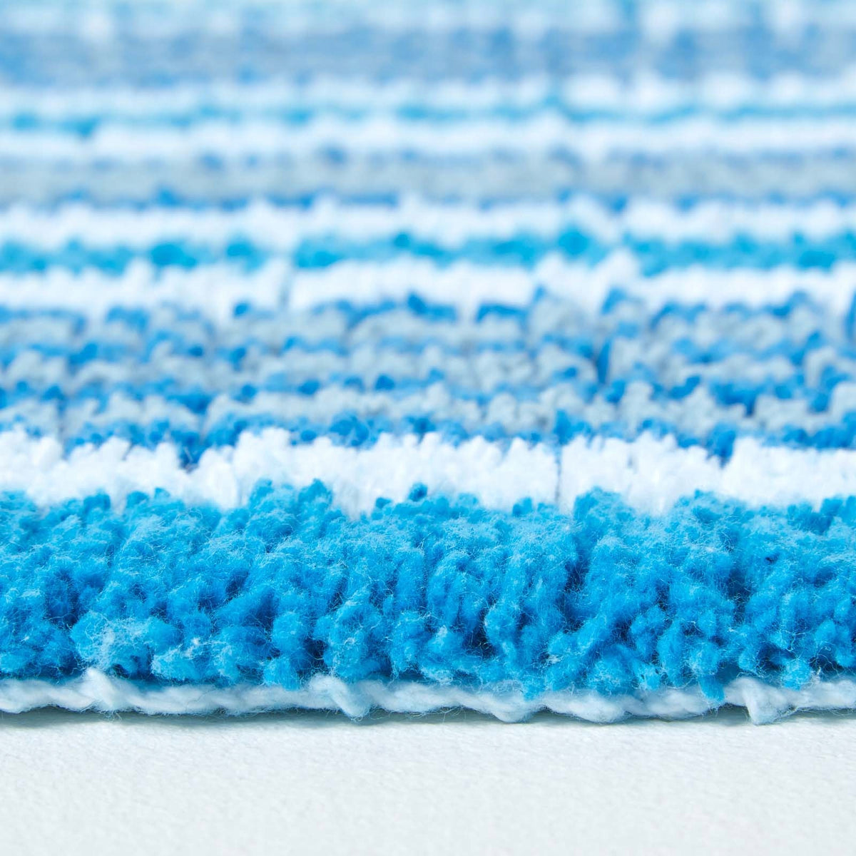 HOMESCAPES Bathroom Rug Striped Cotton Blue 40x60cm Brand no brand