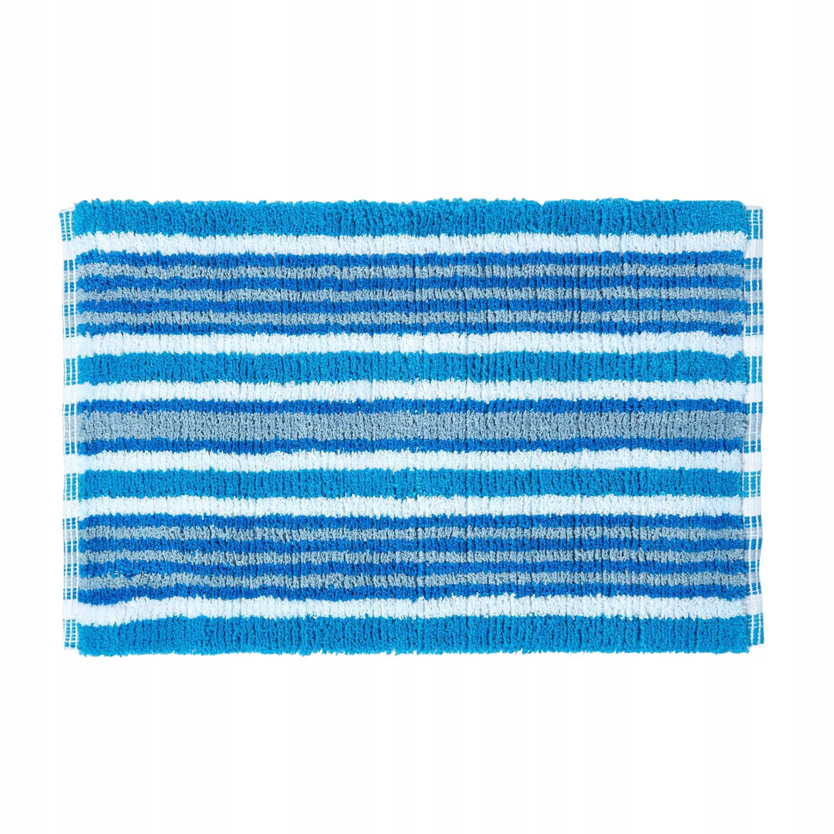HOMESCAPES Bathroom Rug Striped Cotton Blue 40x60cm