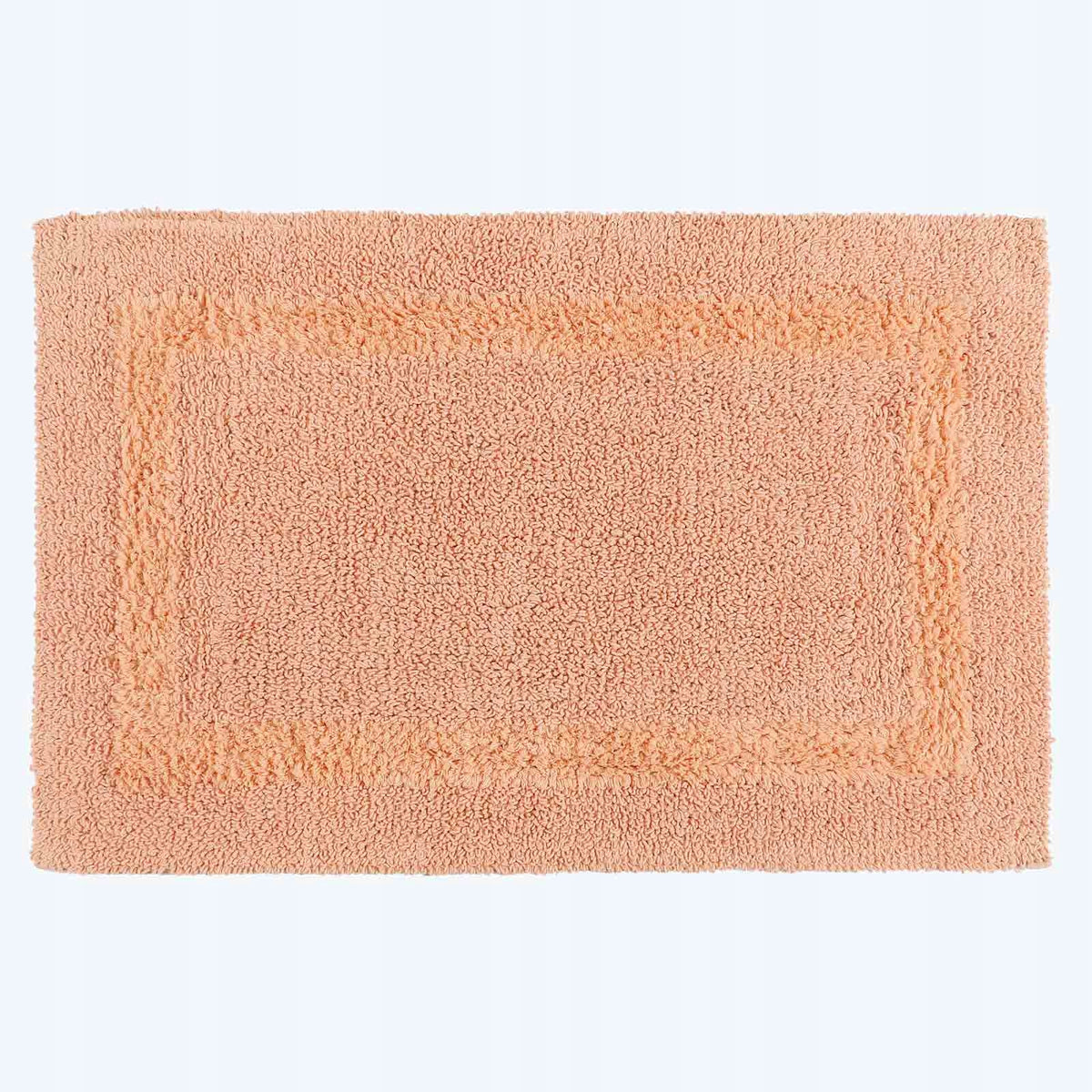 HOMESCAPES Cotton Bathroom Rug, Peach 50x80cm