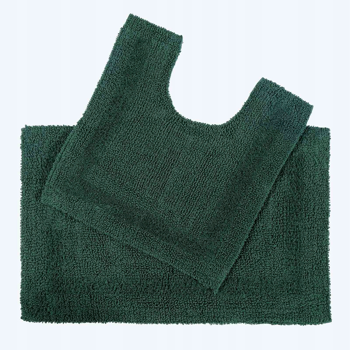 HOMESCAPES Luxury Reversible Bathroom Mat Set Green