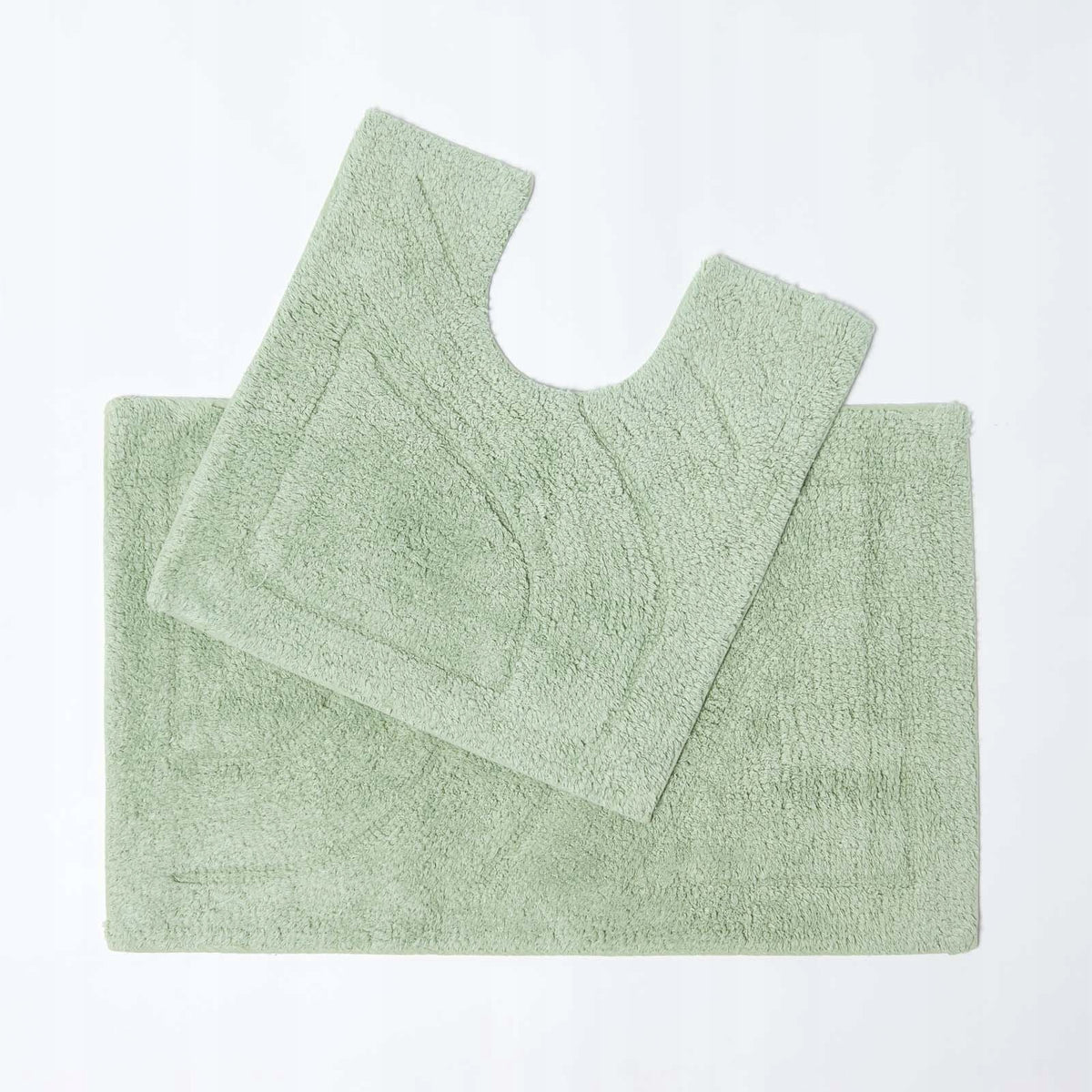 HOMESCAPES Reversible Bath Mat Set, Green