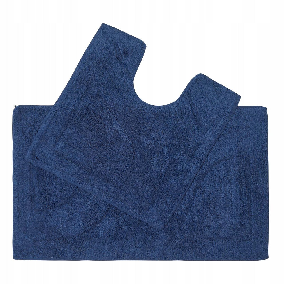HOMESCAPES Reversible Bath Mat Set, Navy Blue
