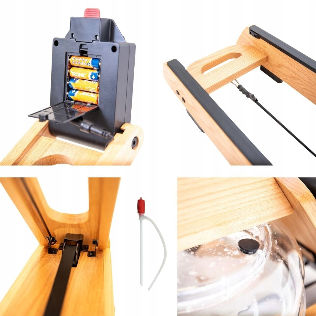HOMIT Stylish Wooden Oak Rowing Machine Water Ergometer Kinomap LCD Manufacturer code 4055333013278