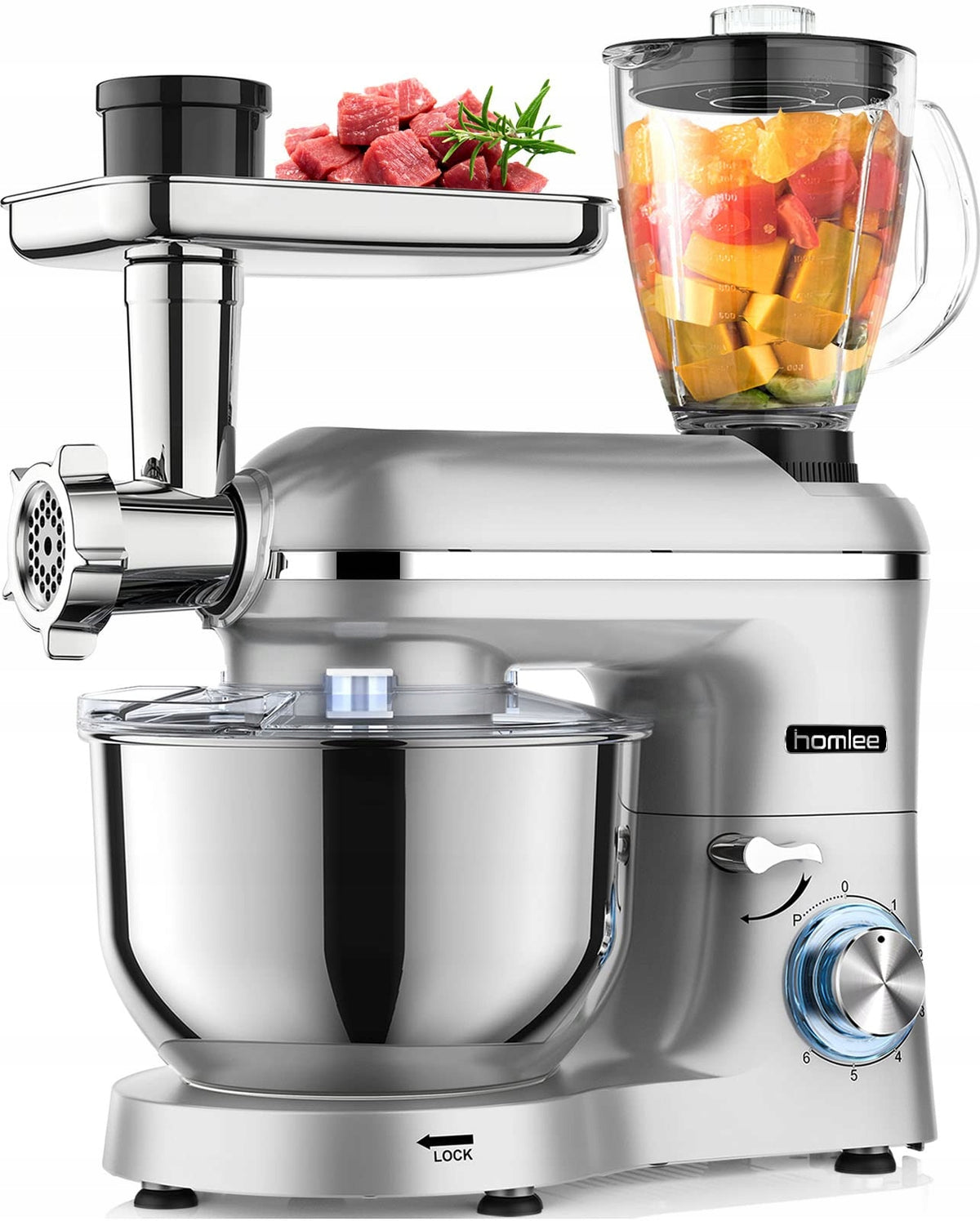 HOMLEE Multifunctional Food Processor 1800W With Mixer And Meat Machine