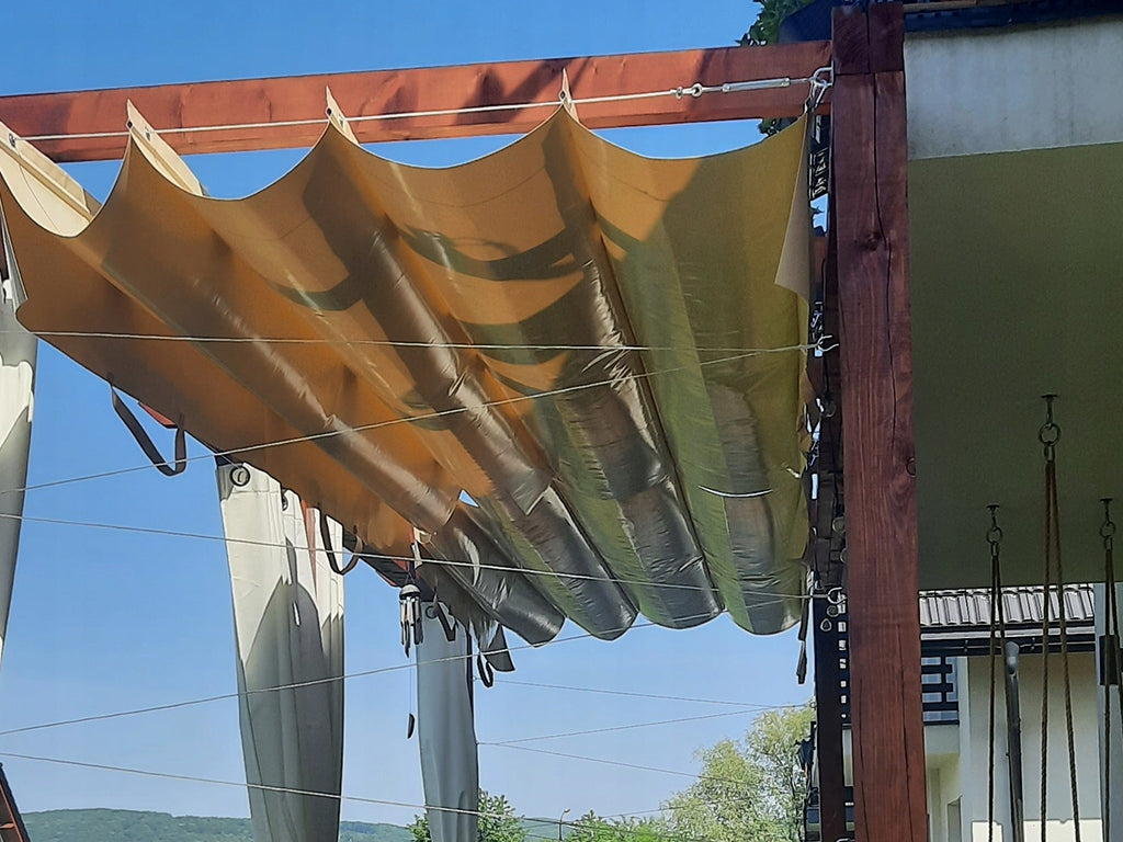 HORIZONTAL ROMAN SHUTTER 100% WATERPROOF OUTDOOR PVC AWNING, MADE TO MEASURE Kind marquise
