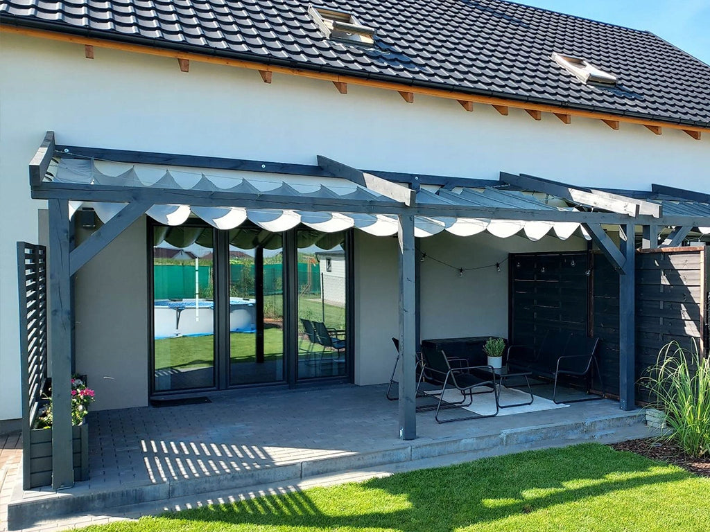 HORIZONTAL ROMAN SHUTTER 100% WATERPROOF OUTDOOR PVC AWNING, MADE TO MEASURE Length 100 cm