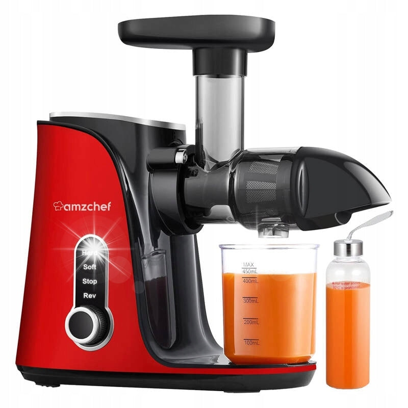 HORIZONTAL SLOW JUICER AMZCHEF GM3001-RD QUIET 60DB 2 MODES