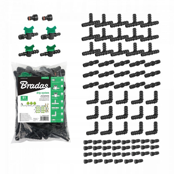 HOSE DRIP LINE DRIP IRRIGATION 100M + 131 ELEMENTS BRADAS Manufacturer code ZESTAW WATER DRIP 100m + 131 e BRADAS