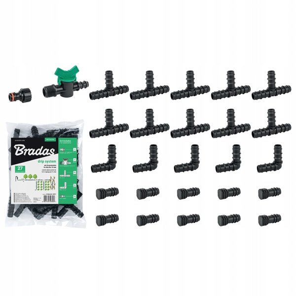 HOSE DRIP LINE DRIP IRRIGATION 100M + 77 ELEMENTS BRADAS Manufacturer code ZESTAW WATER DRIP 100m + 77 e BRADAS