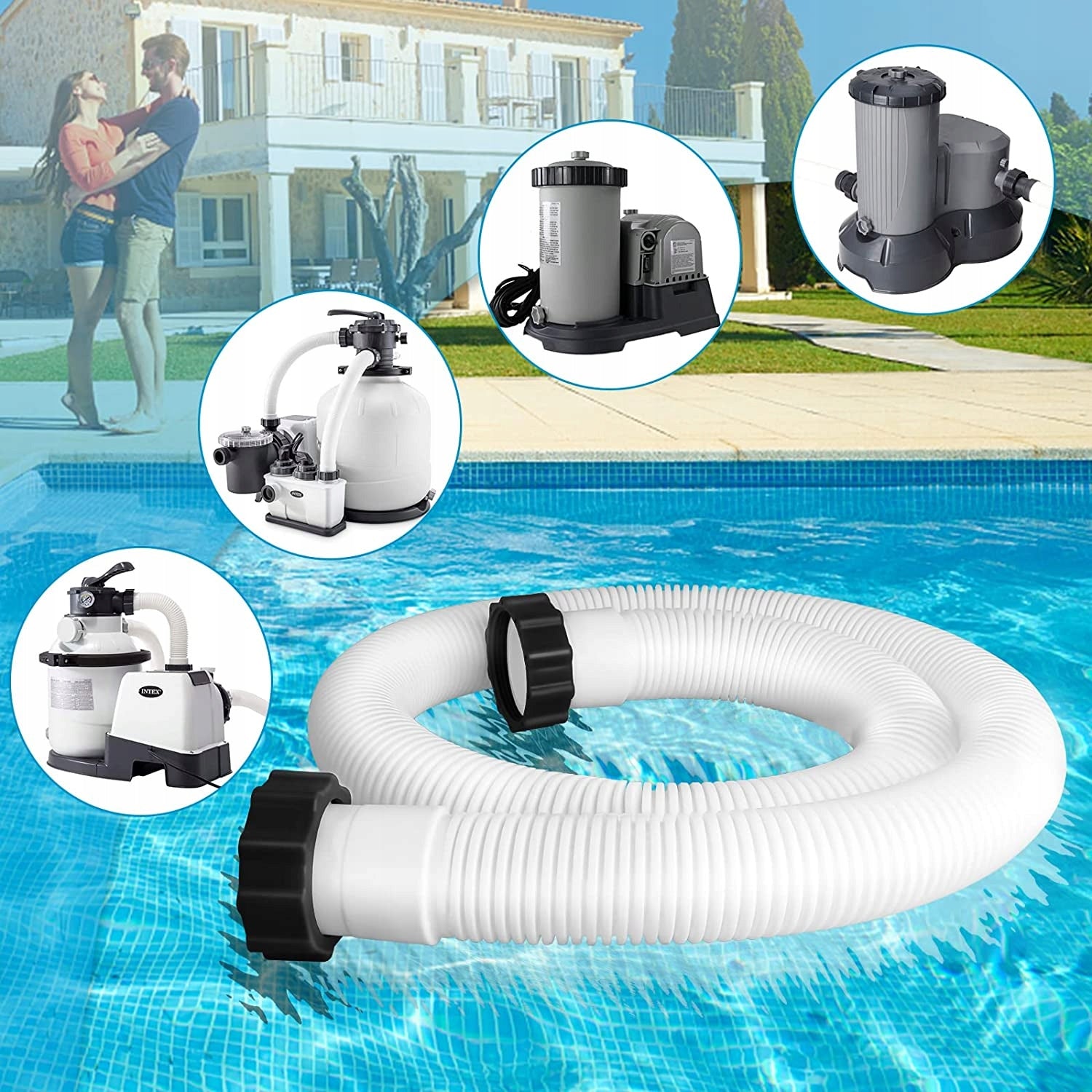 HOSE FOR POOL PUMP HOSES CONNECTING PIPE PUMP 38 MM FOR INTEX 1.5M 150CM Packaging status original