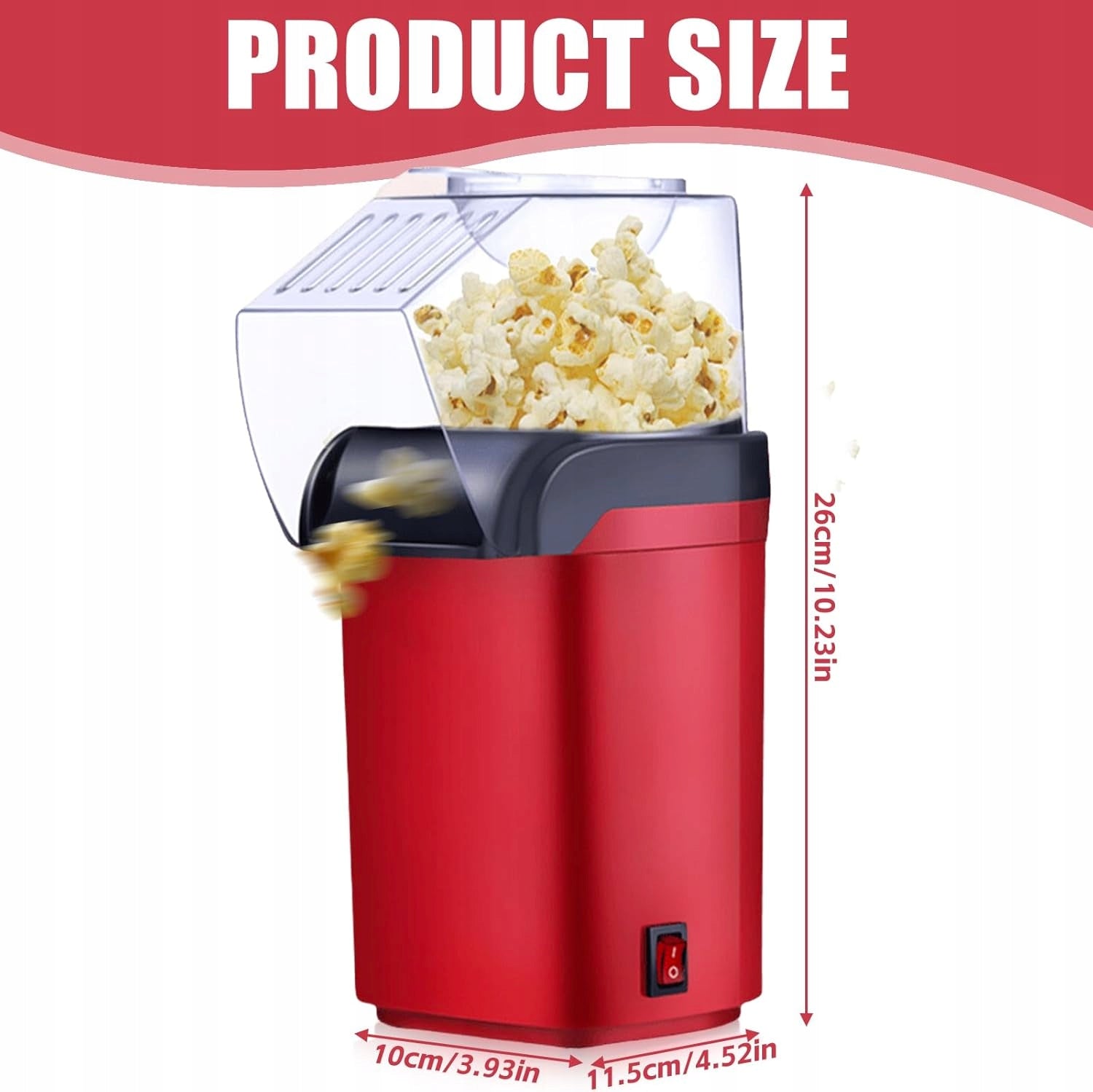 HOT AIR POPCORN MACHINE 1200W WITHOUT OIL WITHOUT BPA Brand Domo