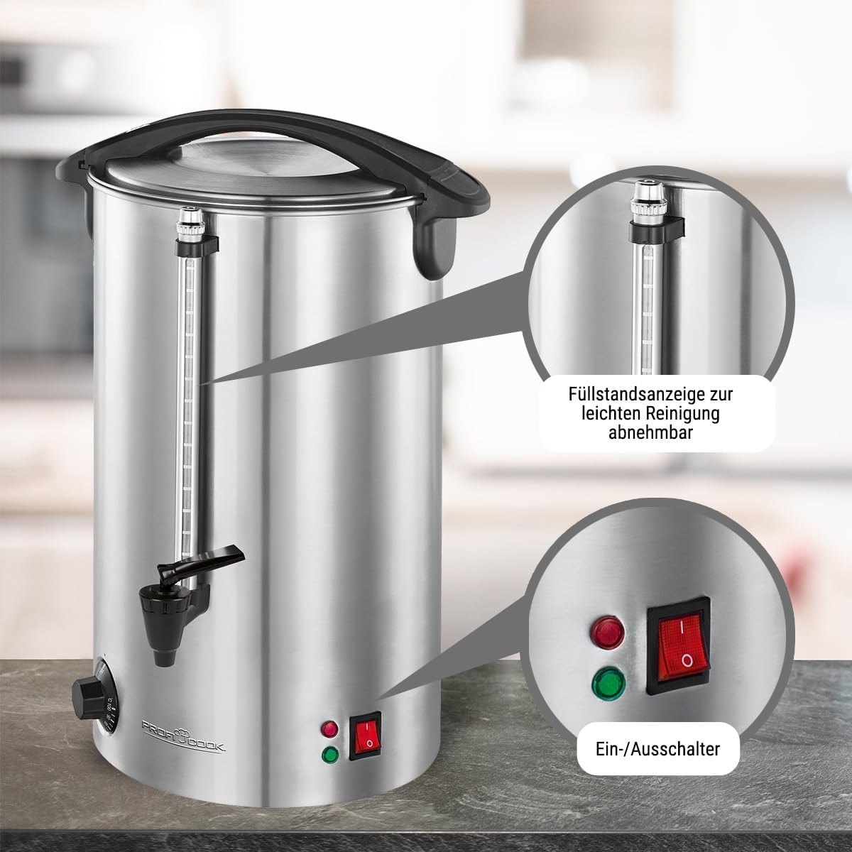 HOT BEVERAGE DISPENSER 7L 1500W STAINLESS STEEL 30-100°C PARTY EAN (GTIN) 5906307509800