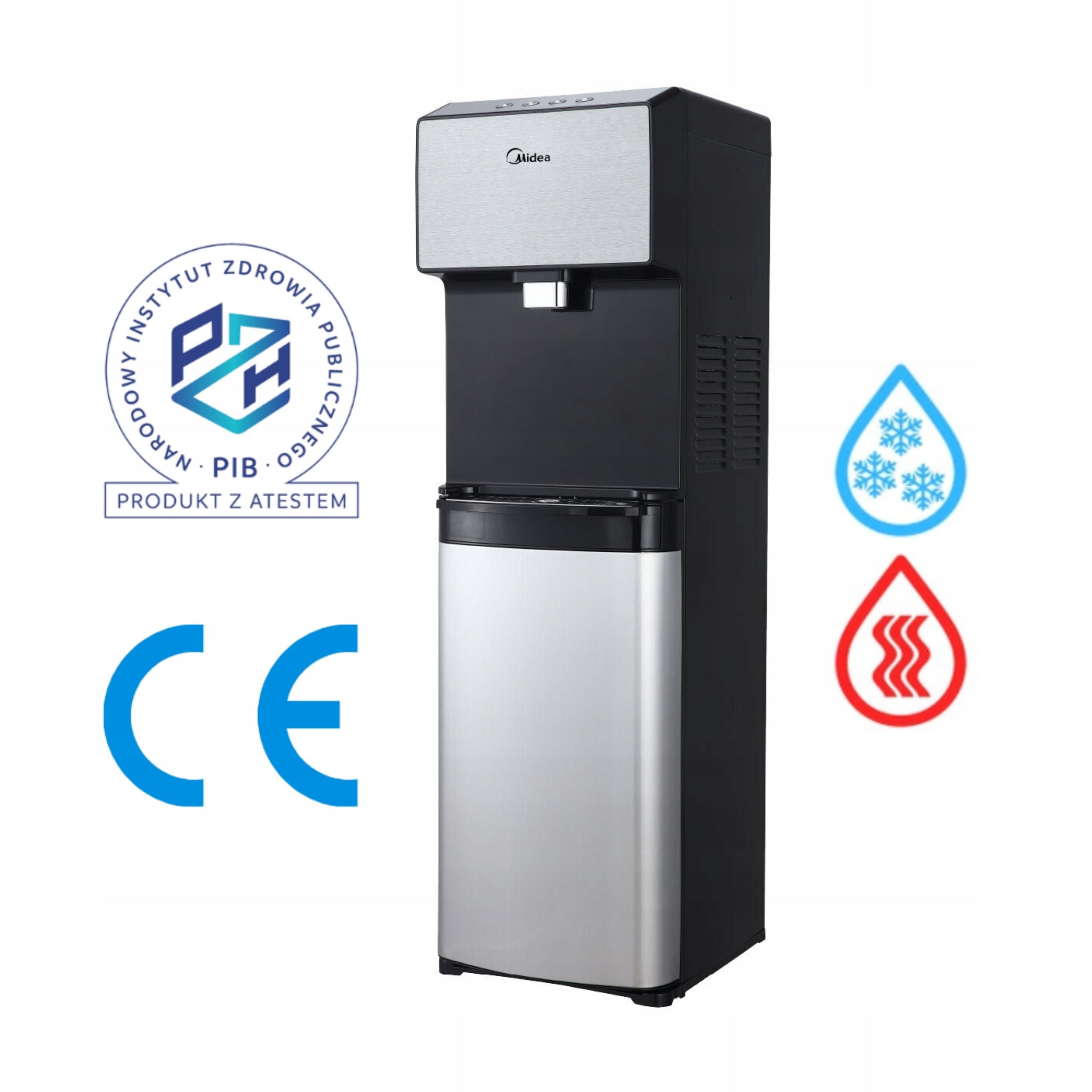 HOT COLD WATER DISPENSER NON-CONTACT DISPENSER MIDEA JS1844S Manufacturer code JS1844