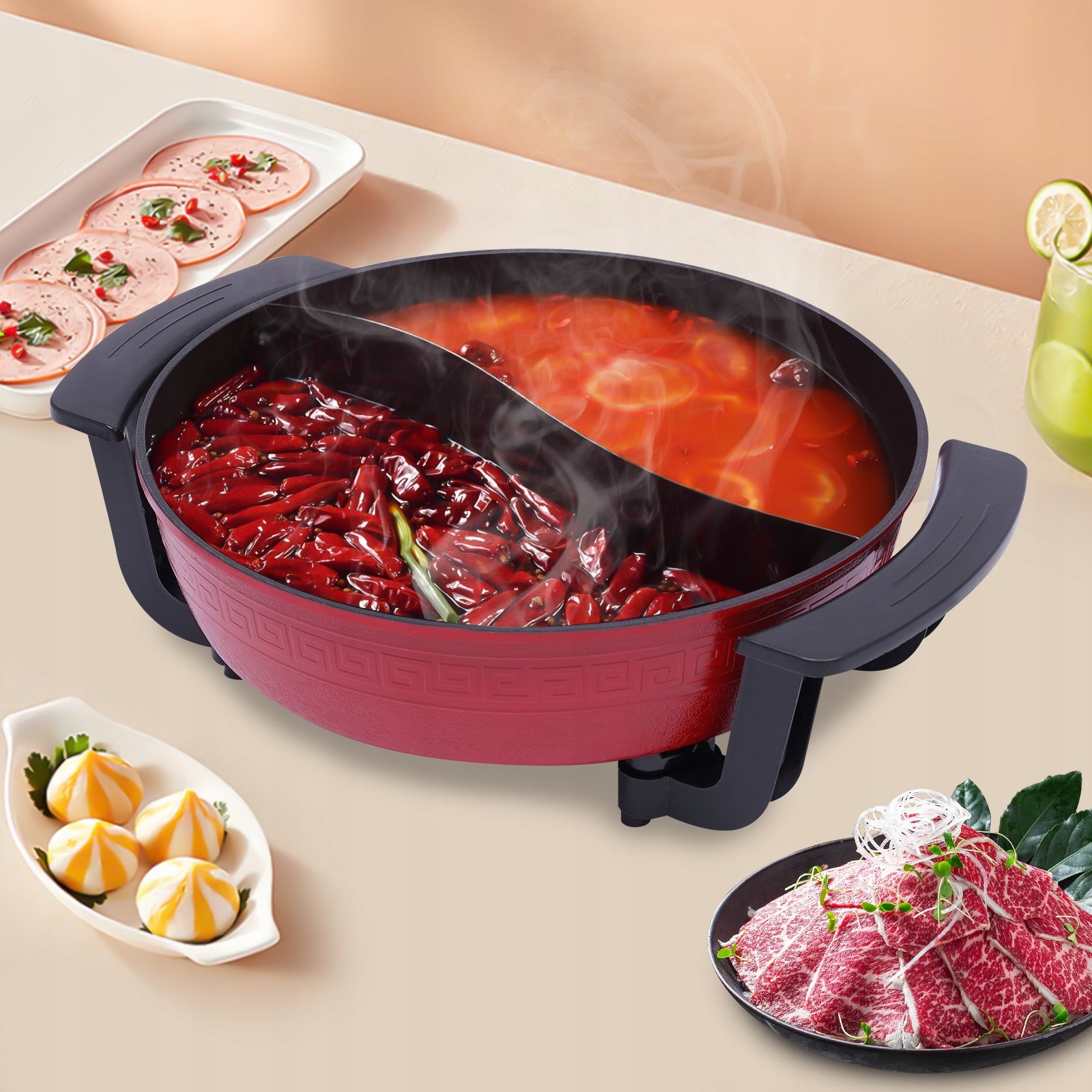 HOT POT 6L NON-STICK HOUSEHOLD 1360W FOR 3-4 PEOPLE MULTIFUNCTIONAL COOKER EAN (GTIN) 6953249312806