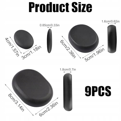 HOT STONE BASALT MASSAGE STONES SPA RELAXATION SET 9 PCS. Kind stone set