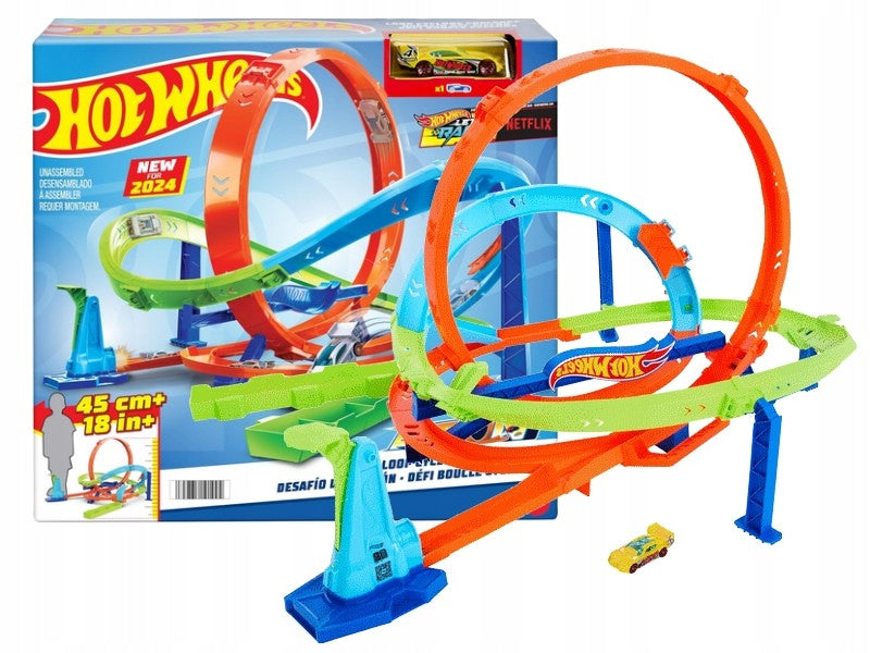HOT WHEELS ACTION LET'S RACE TRACK SET TWISTED LOOP TORNADO + 1 car