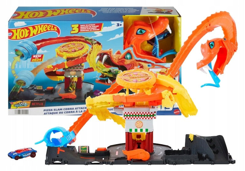 HOT WHEELS CITY SET COOL PIZZA ATTACK COBRA + car, for children +3