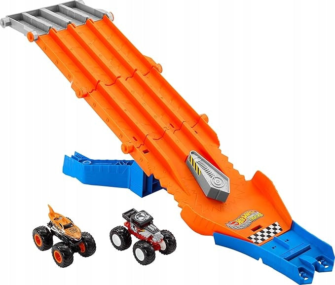 HOT WHEELS MONSTER TRUCK Race with demolition track set + 2 cars JFR07 Packaging status original