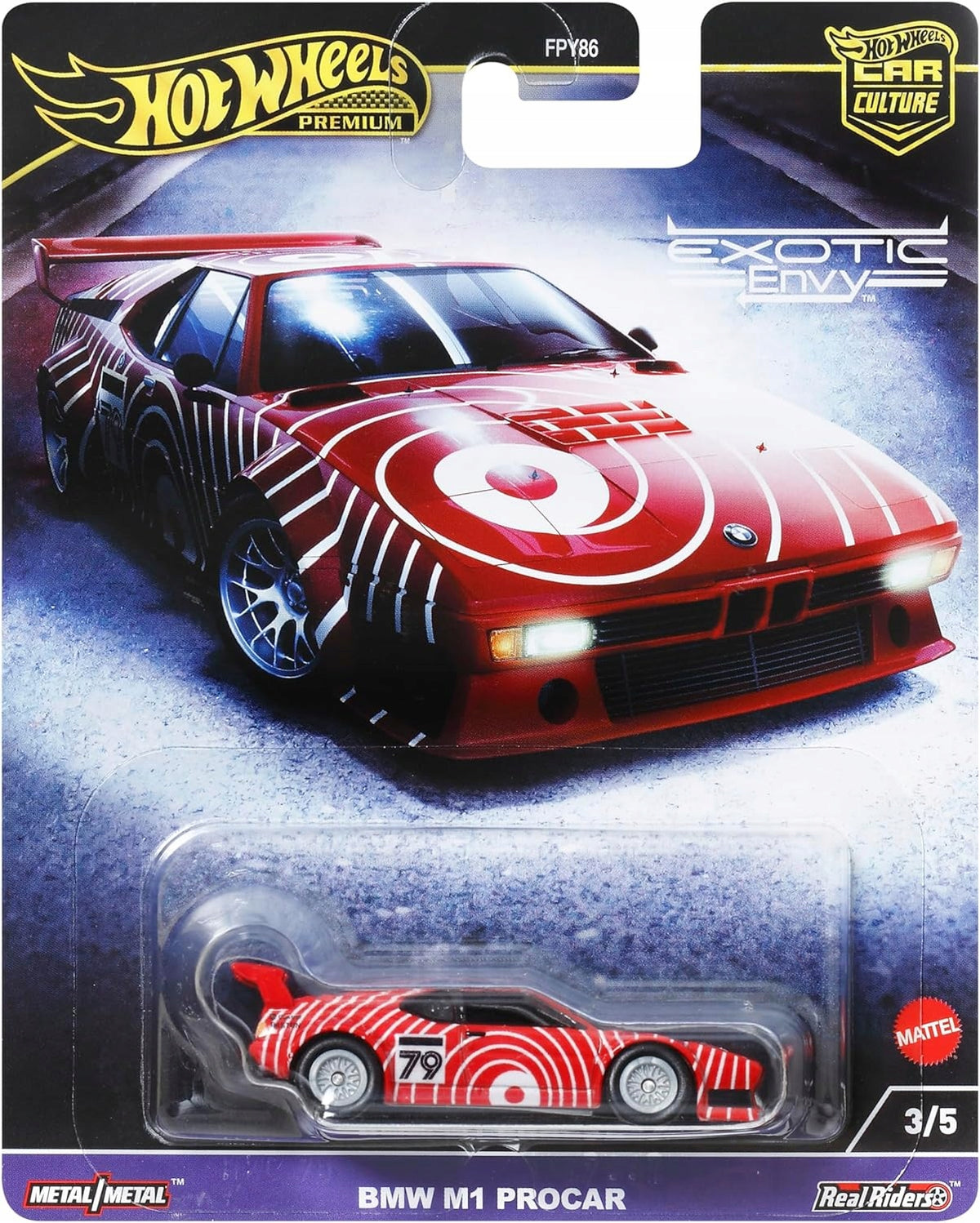 HOT WHEELS PREMIUM CAR CULTURE EXOTIC ENVY 3/5 BMW M1 Procar HKC79