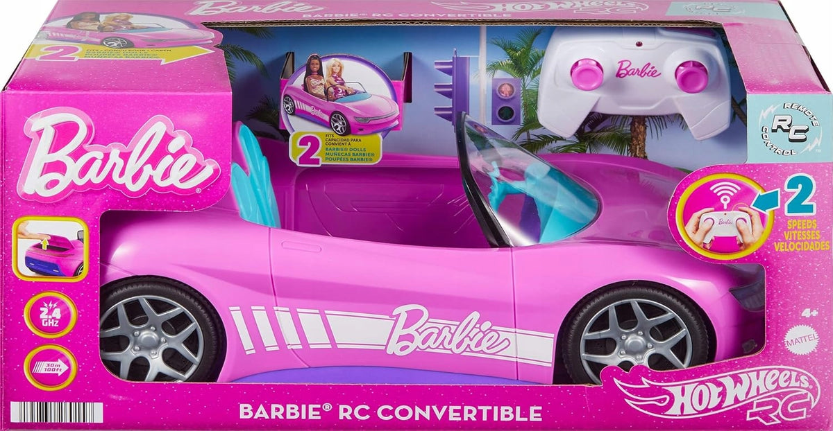 HOT WHEELS RC BARBIE AUTO Remote Controlled CONVERTIBLE DOLL CAR Packaging status original