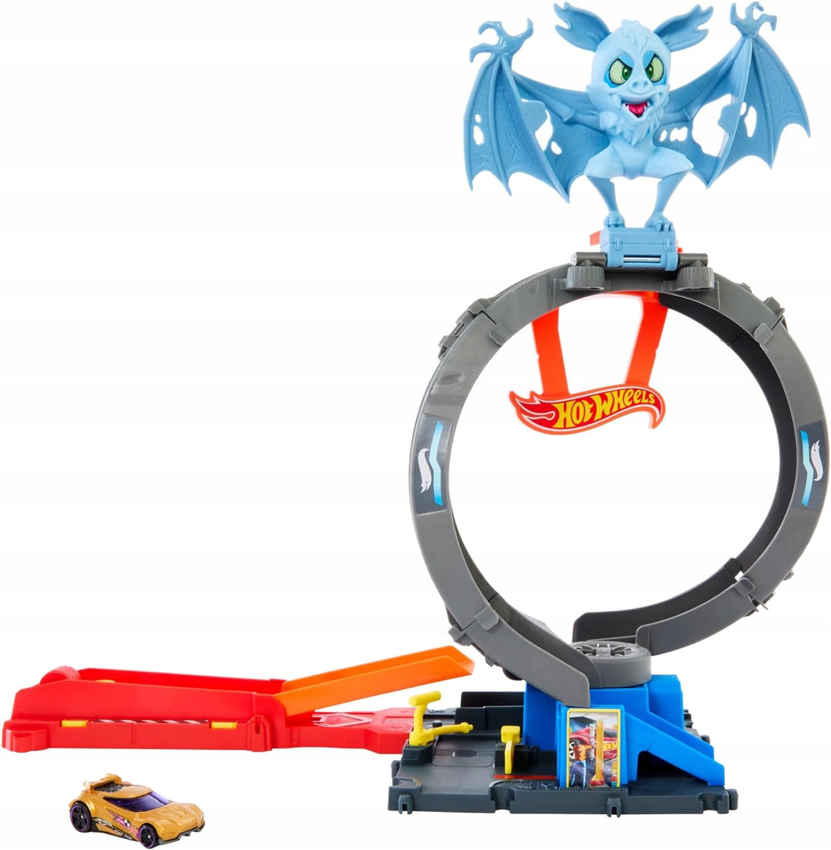 HOT WHEELS SET BAT LOOP set with loop, launcher + CAR Brand Hot Wheels