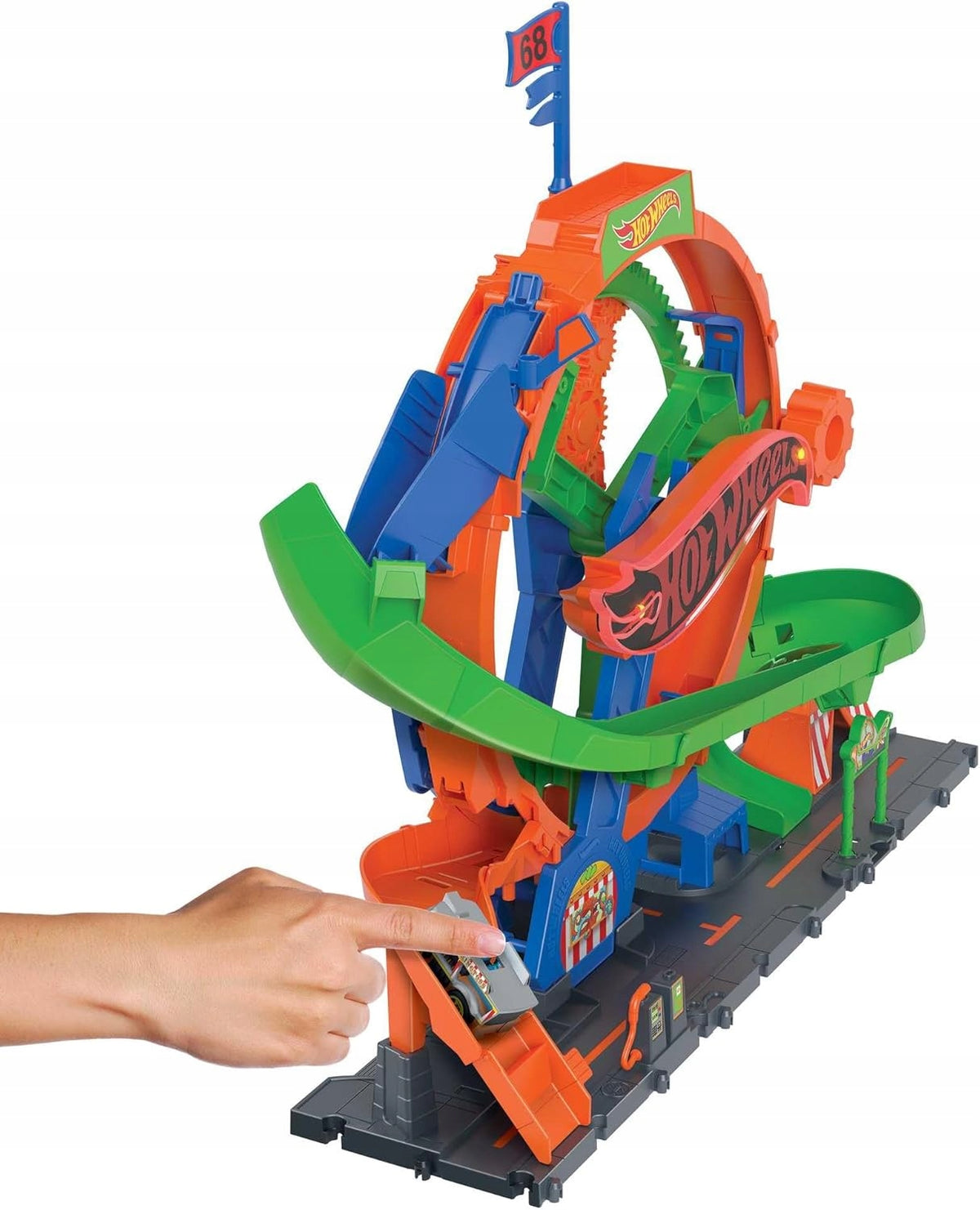 HOT WHEELS SET CAR TRACK LOOP FERRIS WHEEL LIGHT SOUND +AUTO Brand Hot Wheels