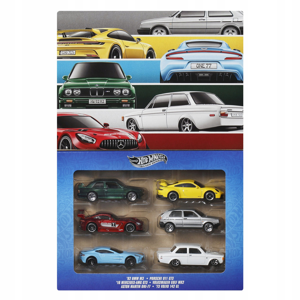 HOT WHEELS Set of 6 Cars Silver Series Euro Style Manufacturer code JLB25