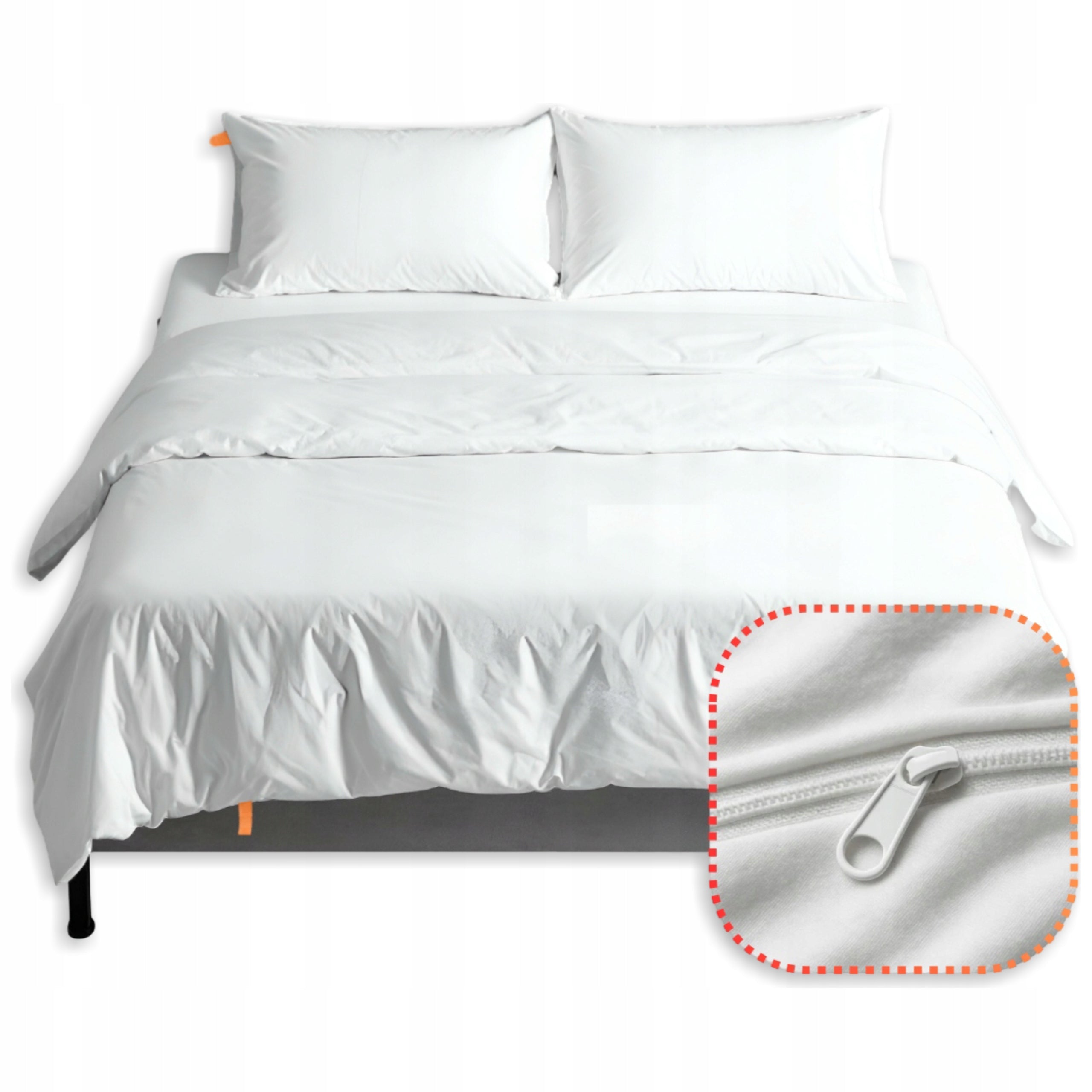 HOTEL BEDDING WHITE 160x200cm COTTON+COVER, PLEASANT, ZIPPER