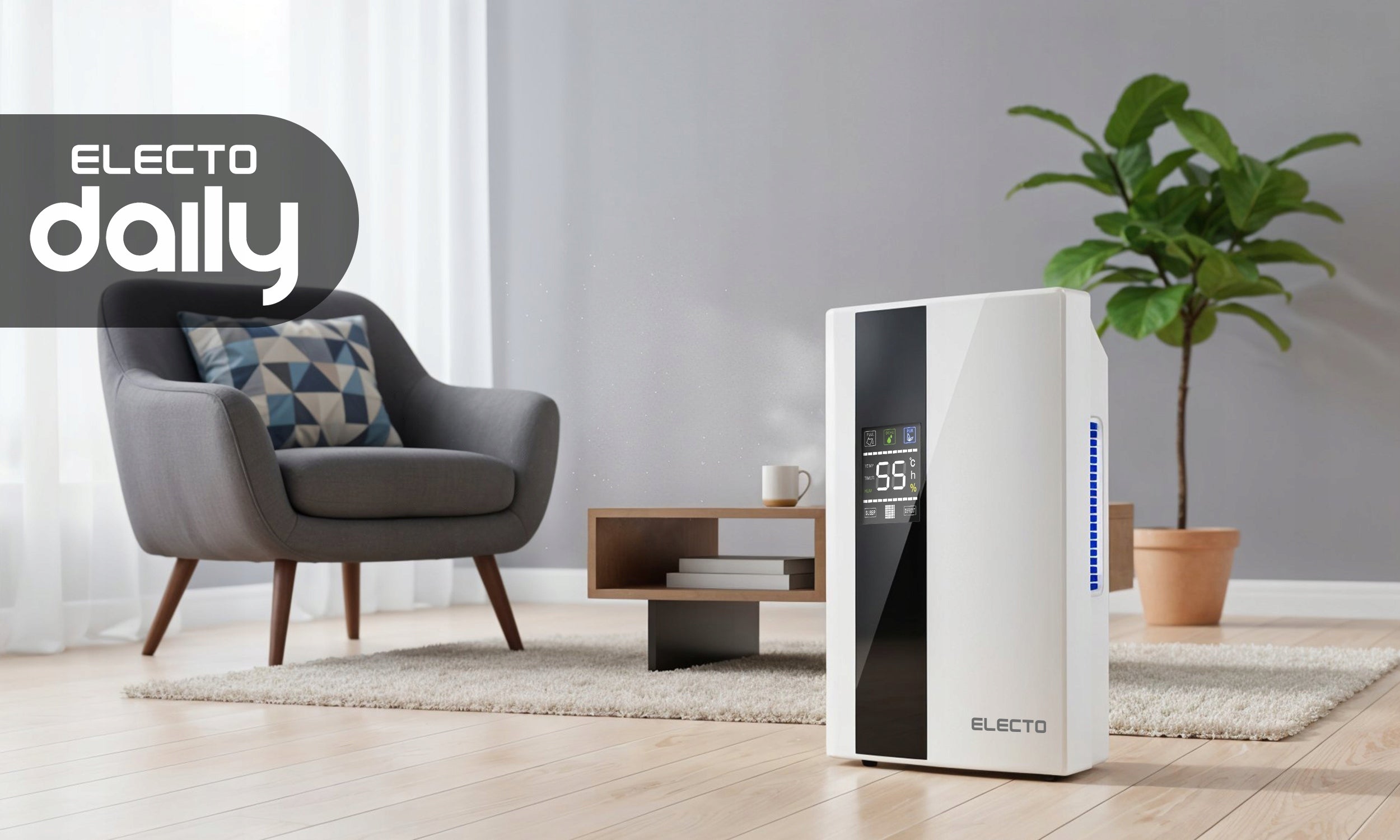 HOUSEHOLD DEHUMIDIFIER MOISTURE ABSORBER 90W 35dB TIMER + REMOTE CONTROL ELECTO Packaging status original