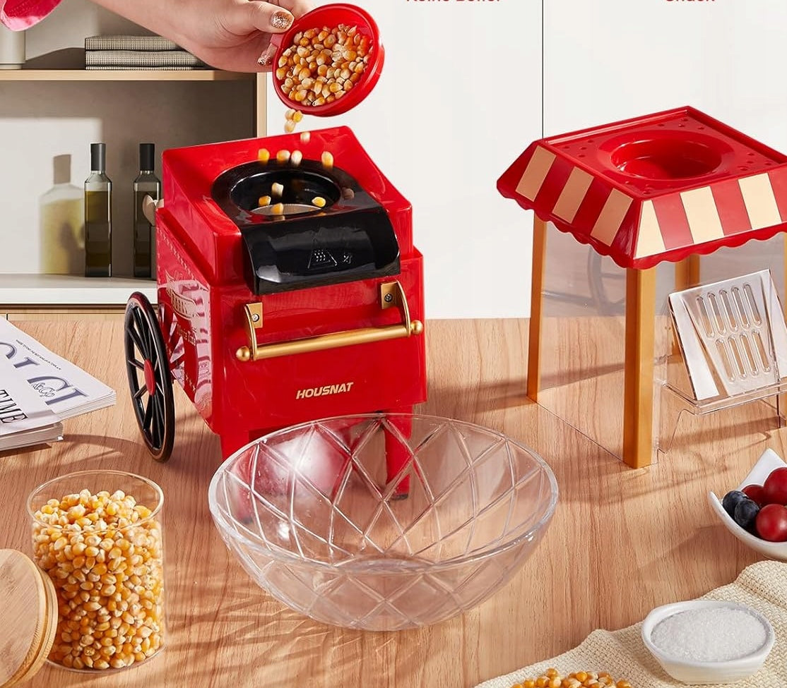 HOUSNAT Retro Popcorn Machine 1200W Fat Free Red Manufacturer code BJX-B009