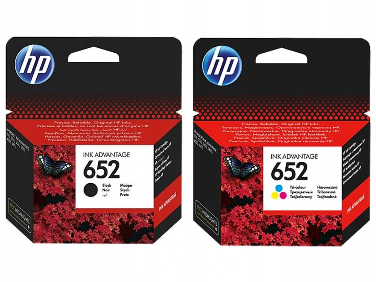 HP 652 BLACK F6V25AE + COLOUR F6V24AE DeskJet Ink Advantage