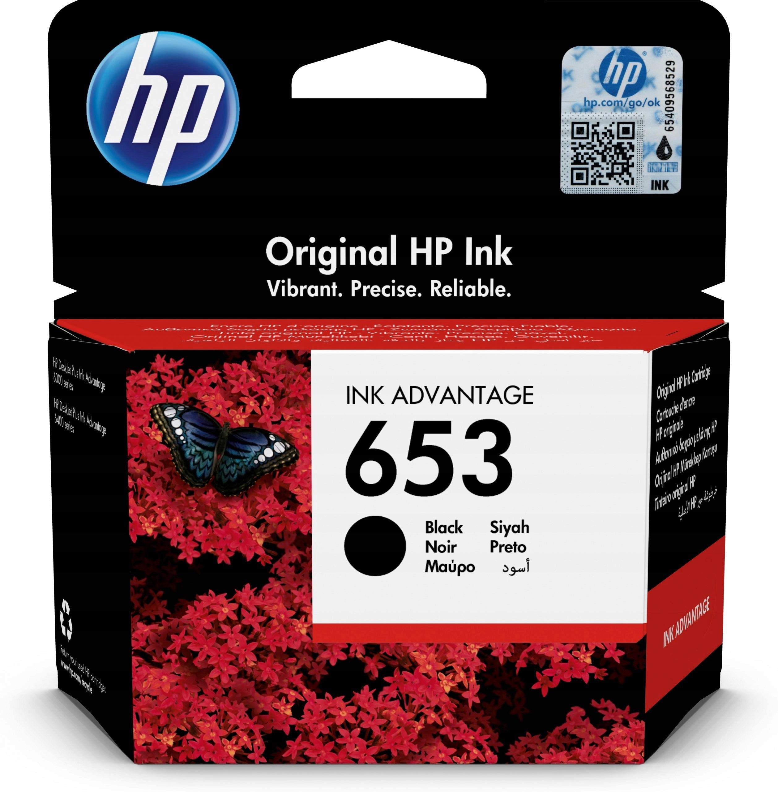 HP original ink cartridge 653 black 3YM75AE