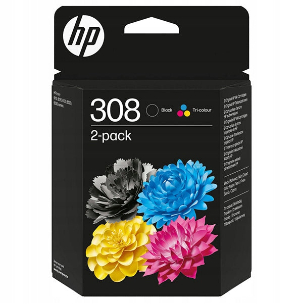 HP original ink / ink 6L6S6UE, HP 308, black / colour , 160/120s, 2-pack