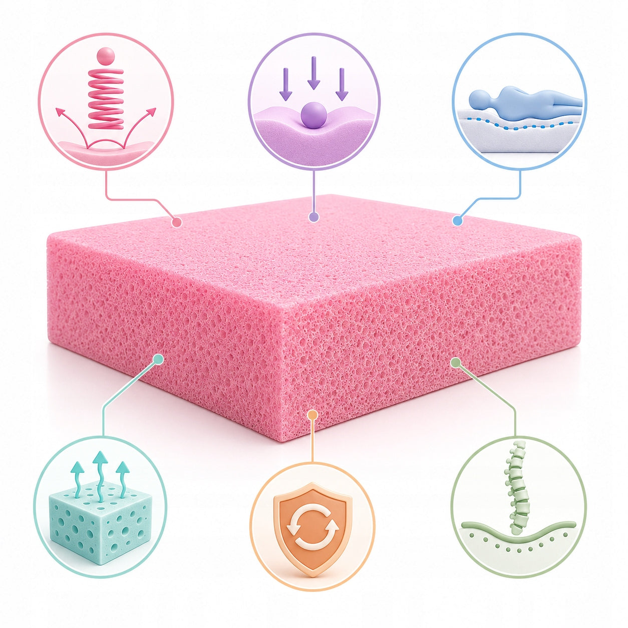 HR foam mattress 90x190 children's H1 H2 14cm anti-allergic elastic Medical device no