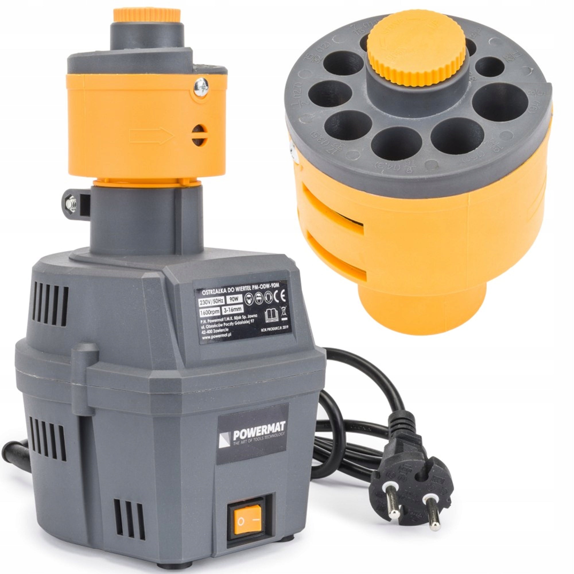 HSS DRILL SHARPENER 90W 3 - 16mm 2 x STONE 2 X STEPLESS ADAPTER