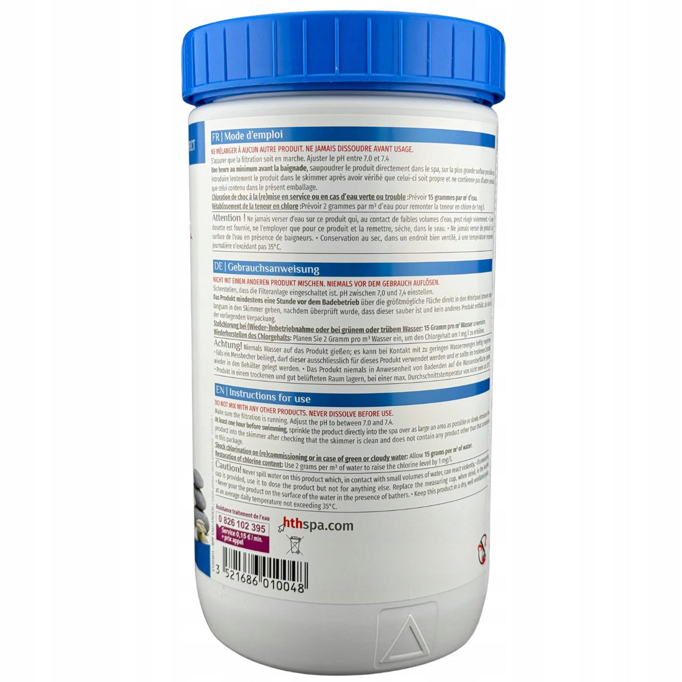 HTH Spa stabilized chlorine granules 1,2kg for SPA Swimming pool WannaSPA Manufacturer code HTH_chlor_granulat