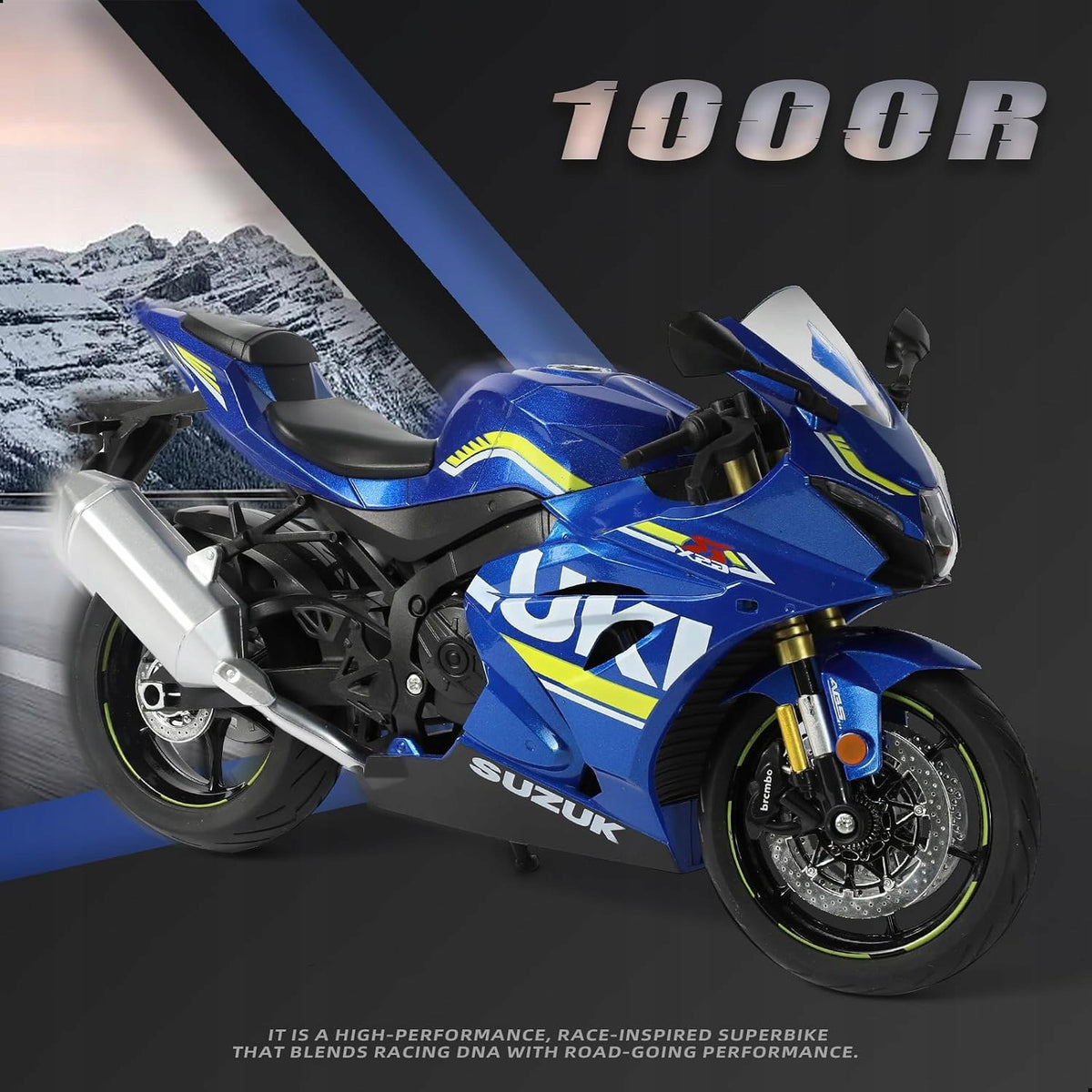 HUAYI Motorcycle SUZUKI GSX1000R BLUE 1/9 LIGHT Scale other