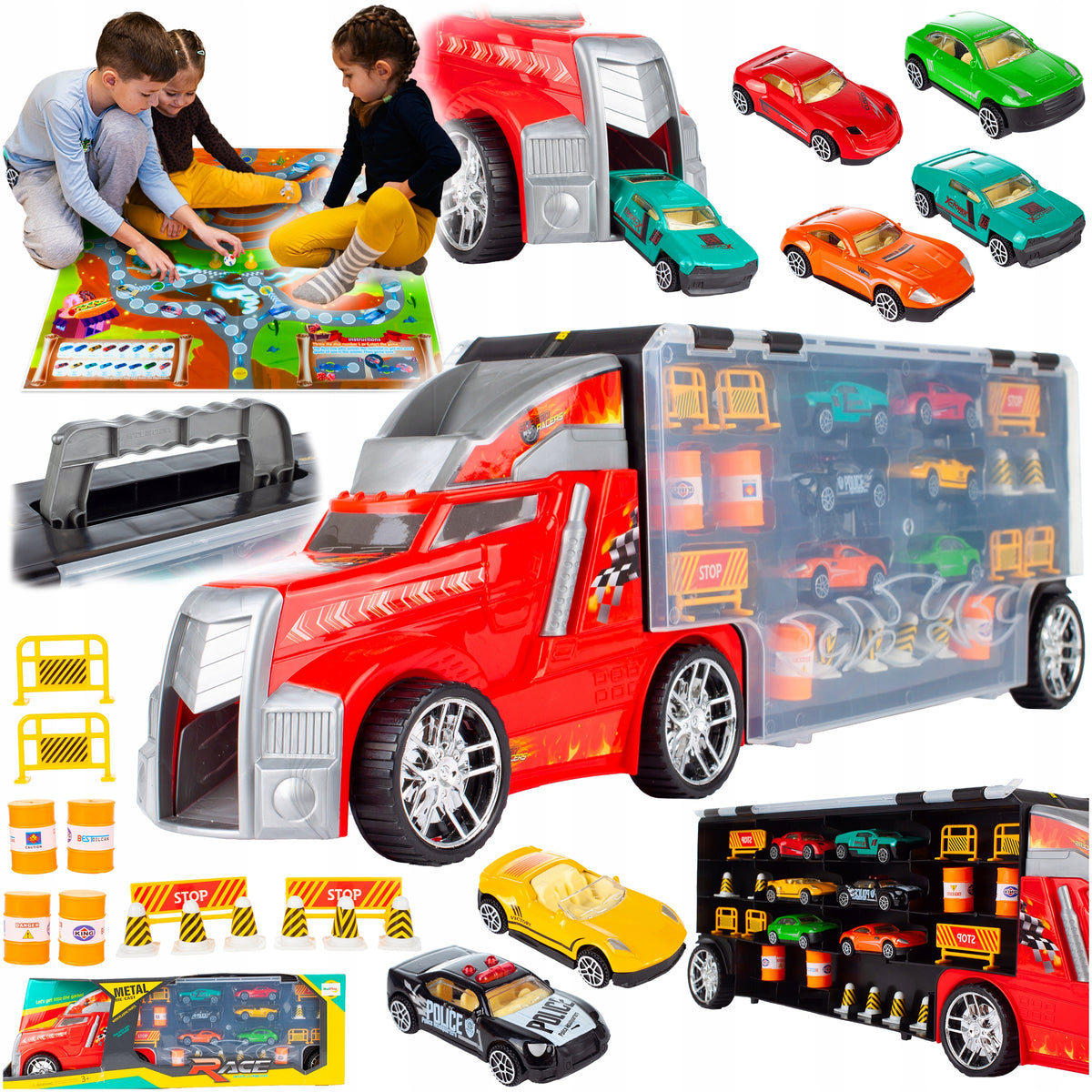 HUGE TRUCK WITH LAUNCHER 12 CARS TIR 55CM RESORAKI