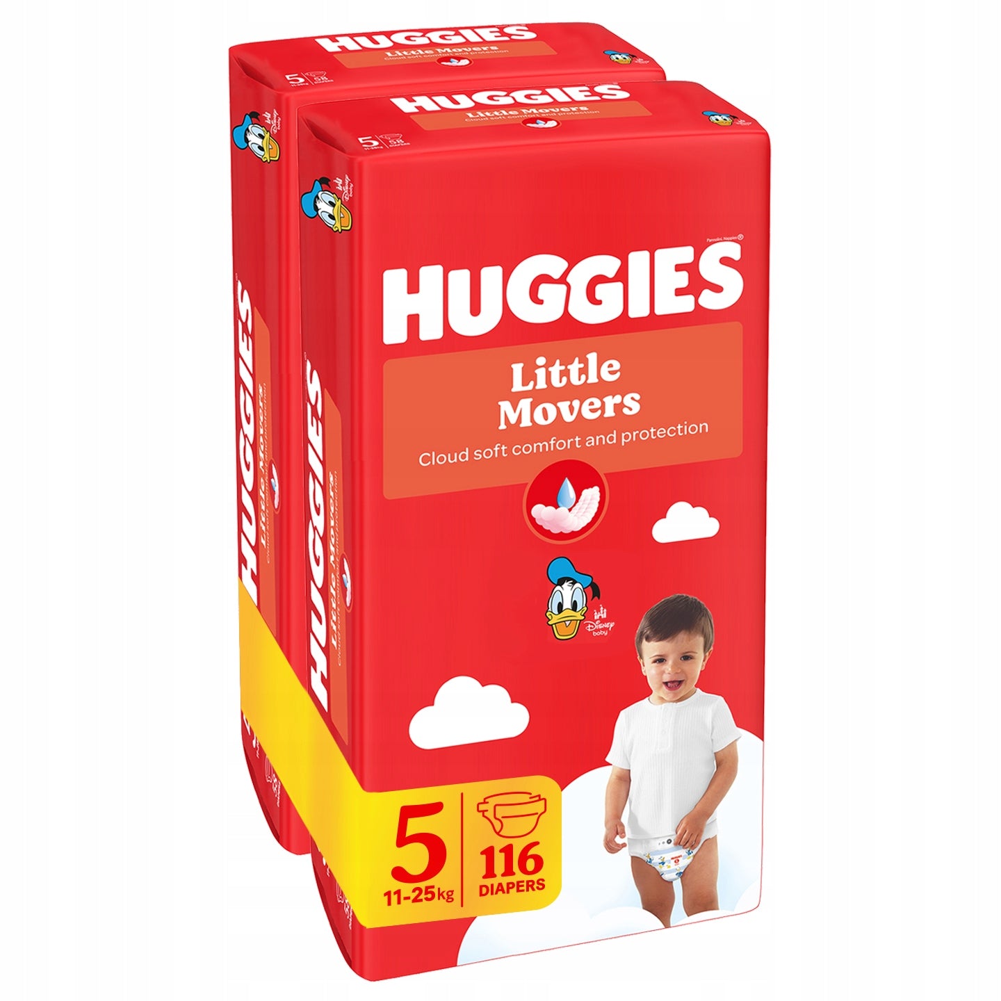 HUGGIES Diapers Little Movers Mega Pack size 5 (11-25kg) 2x58pcs
